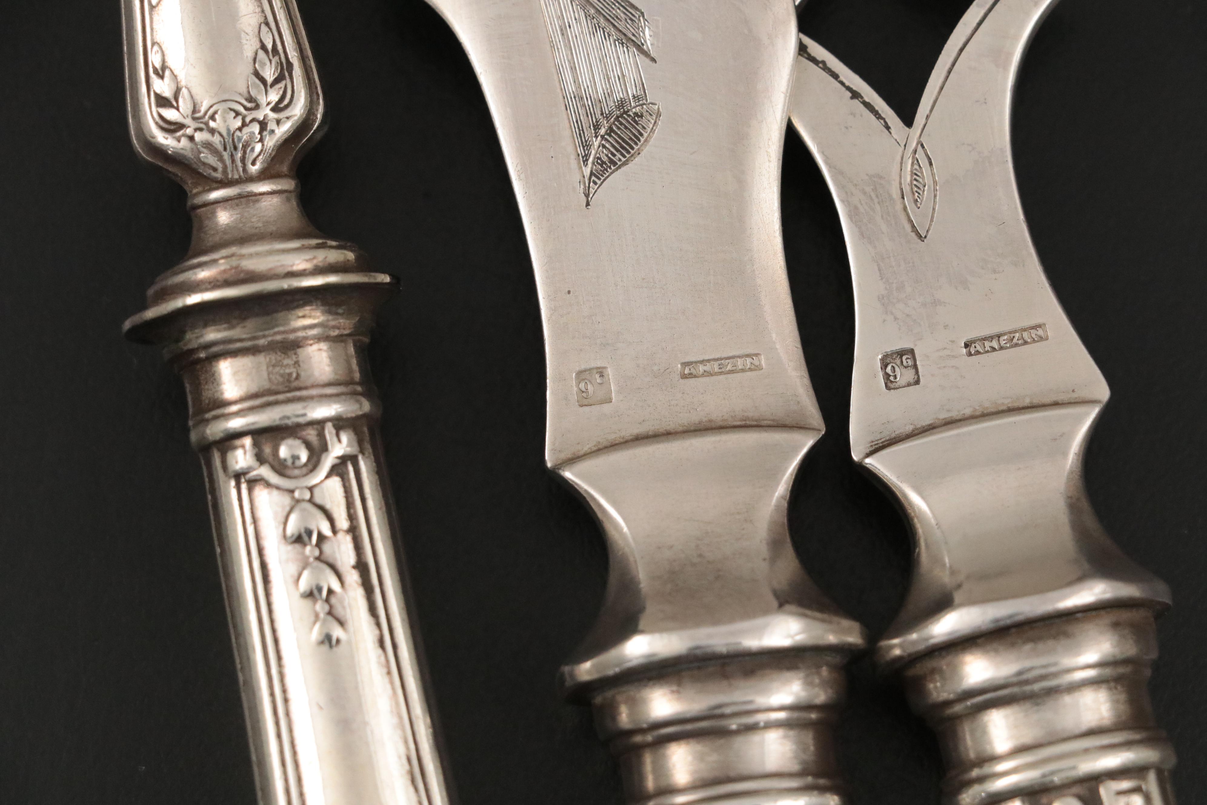 Anezin Hermanos y Cia French Silver Plate Flatware and Serving Accessories