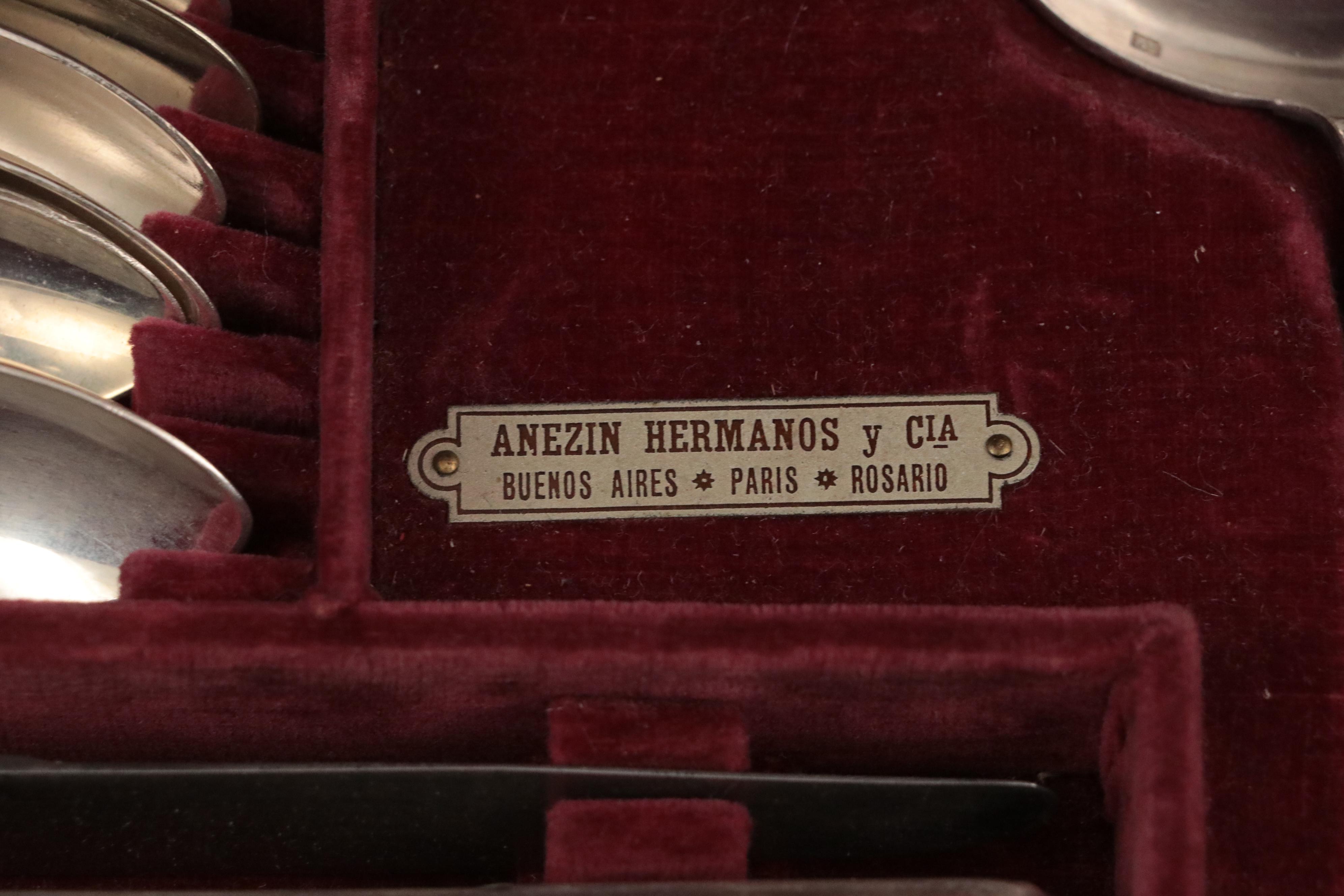 Anezin Hermanos y Cia French Silver Plate Flatware and Serving Accessories