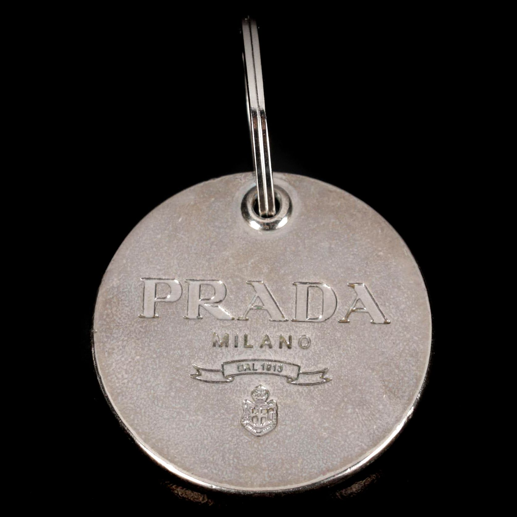 Prada Key Ring with Monogrammed Tag