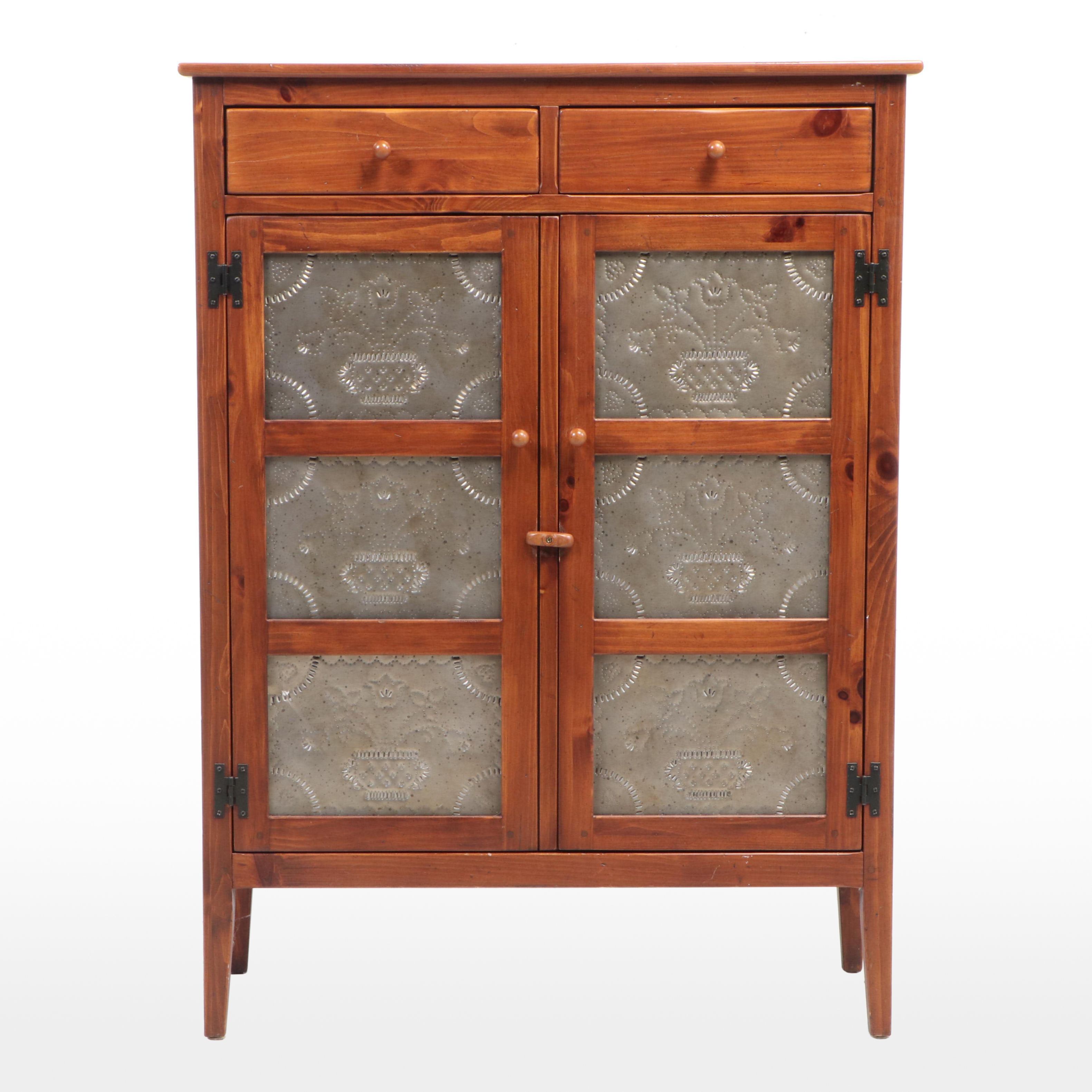 Ethan Allen Primitive Style Pine SixTin Pie Safe, Late 20th Century EBTH