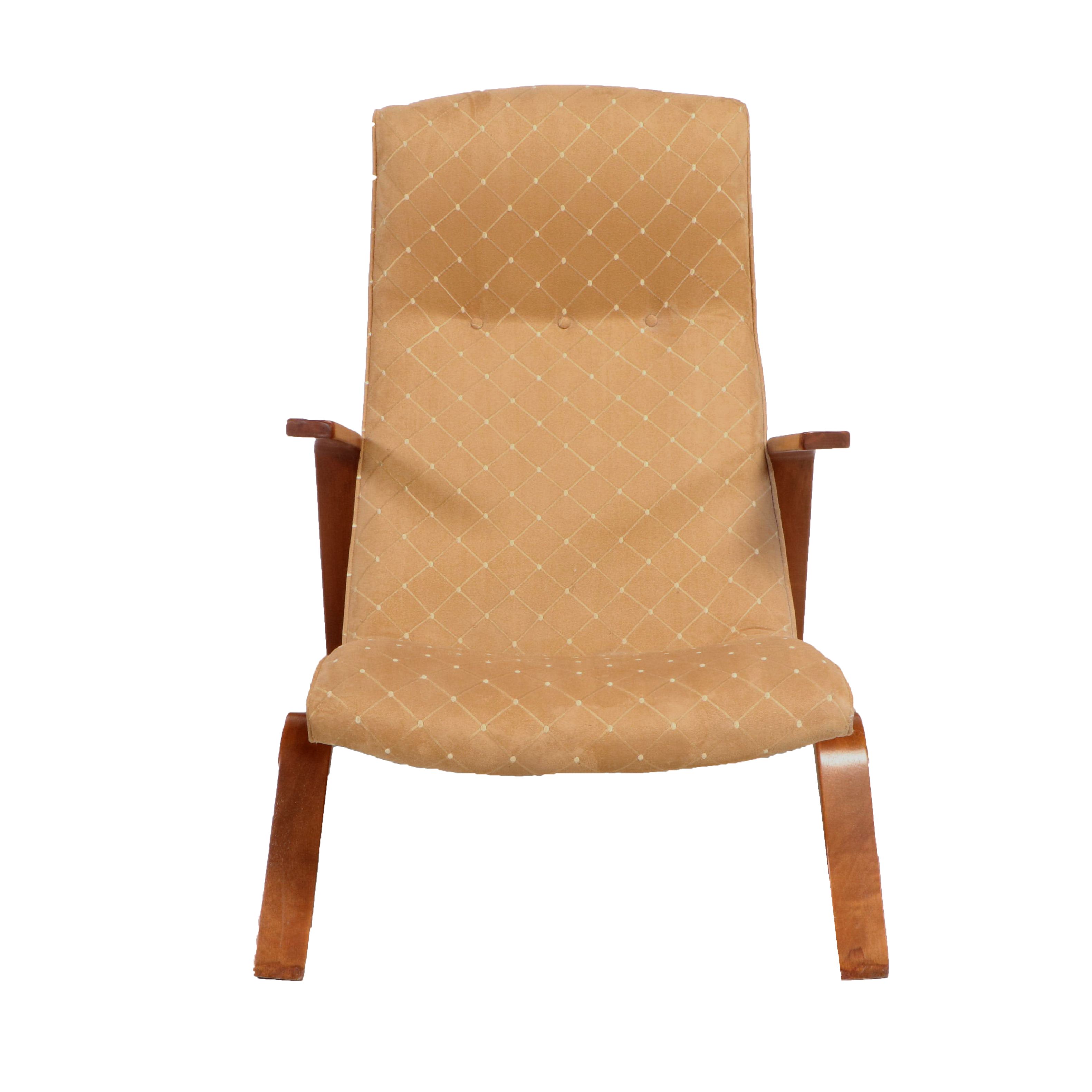 Eero Saarinen for Knoll Bentwood and Upholstered Grasshopper Chair, 1950s