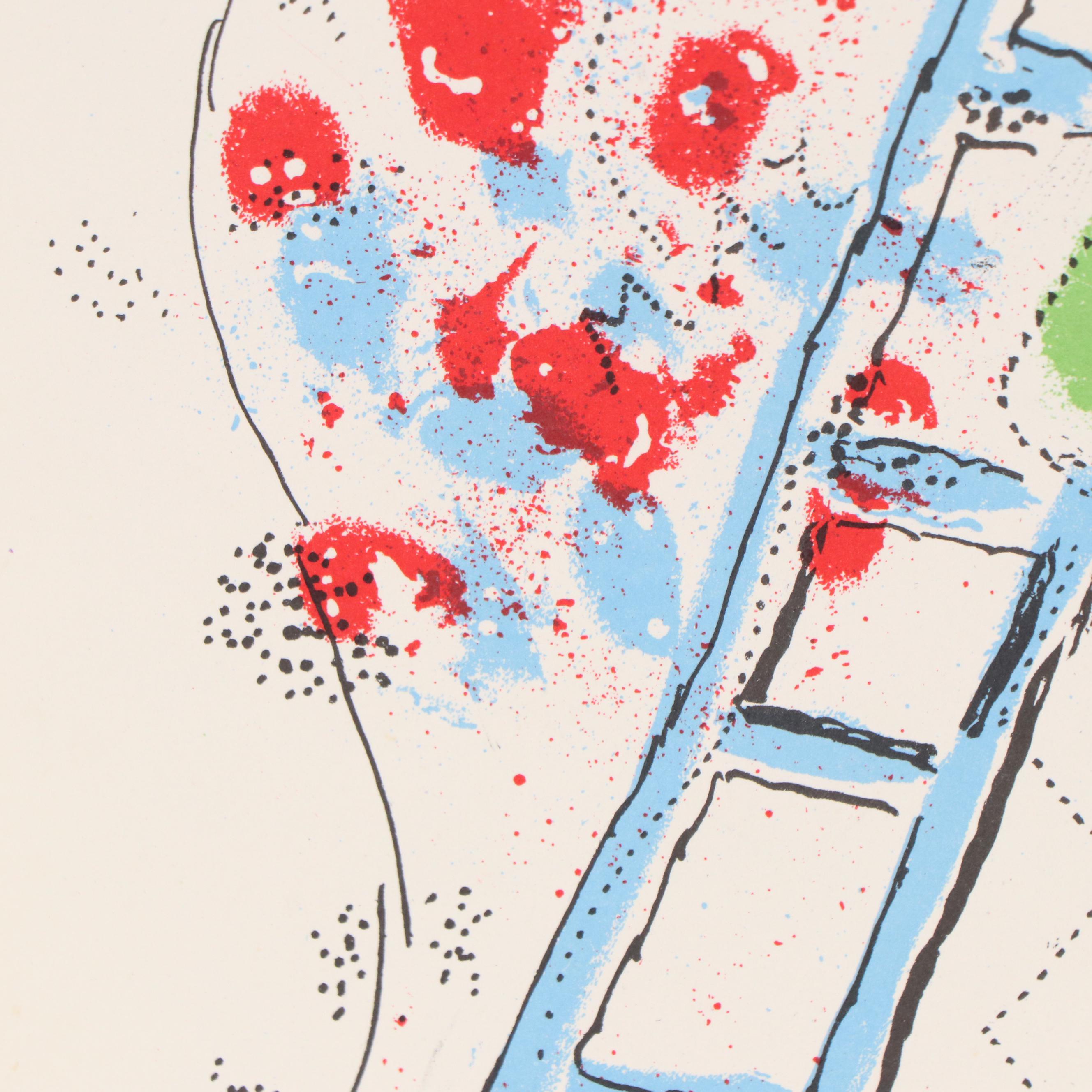 Marc Chagall Lithograph "The Ladder," 1957