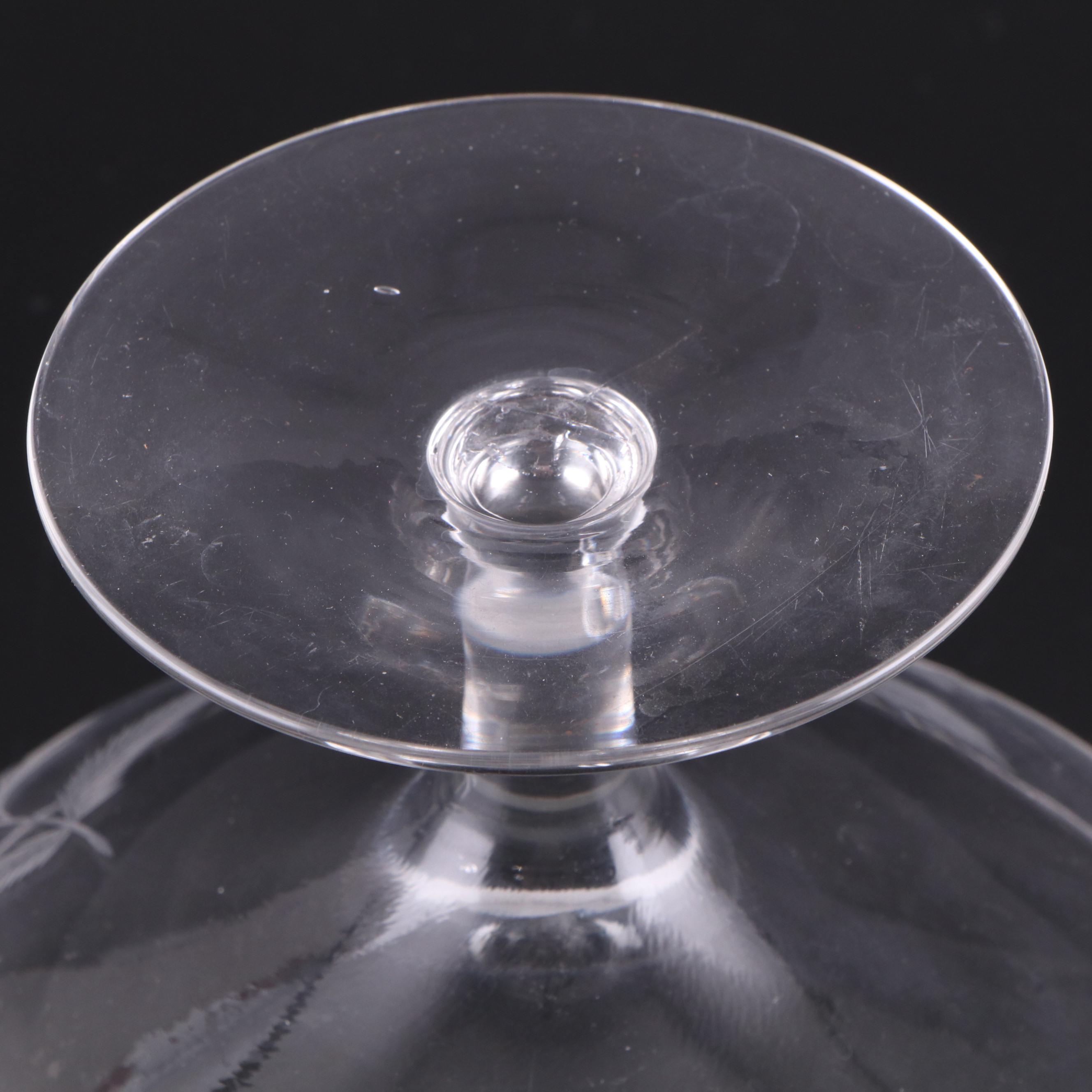 Christofle Crystal Vase with Other Etched Glass Bowls and Flower