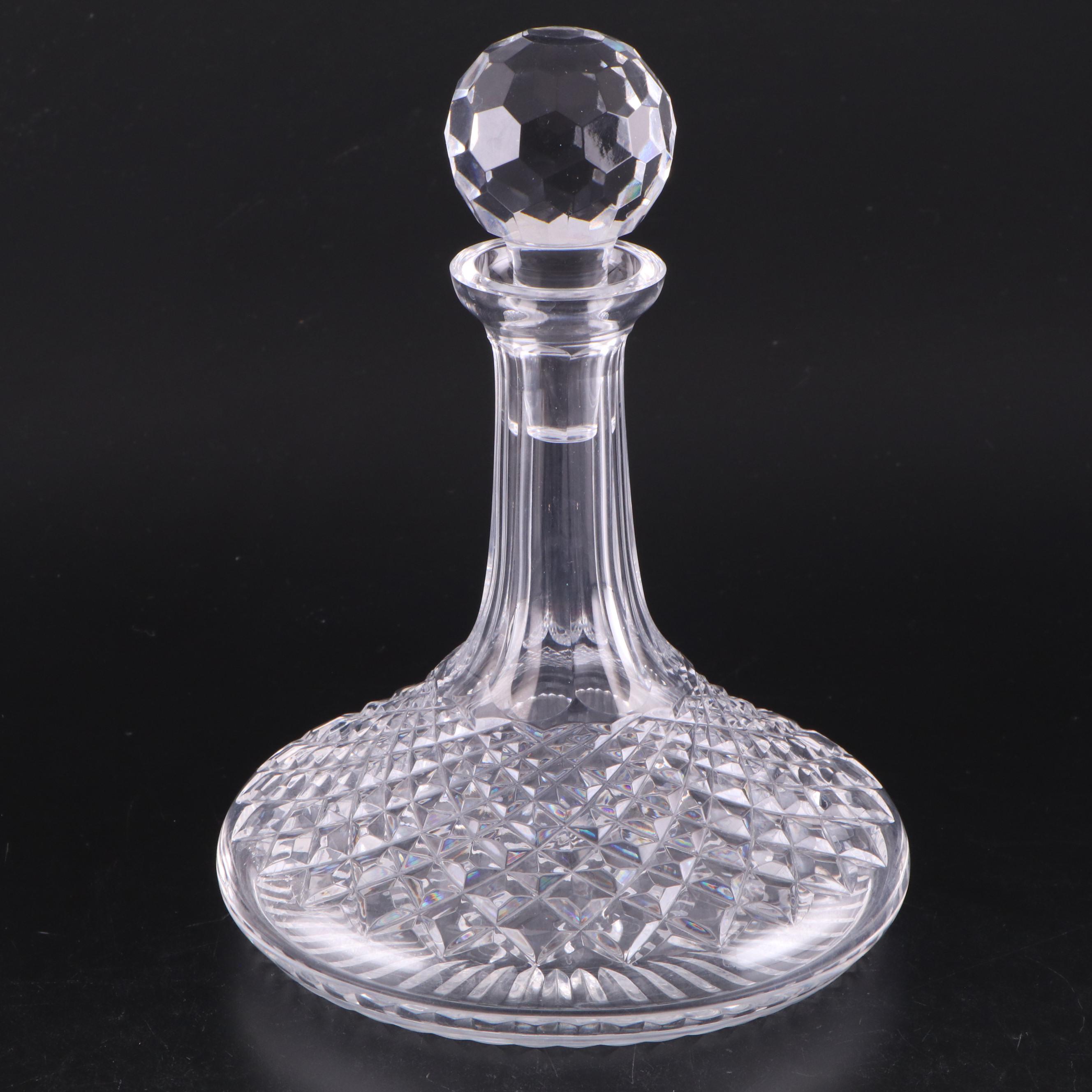 Waterford "Alana" Crystal Decanter and "Lismore" Crystal Cordial Glasses