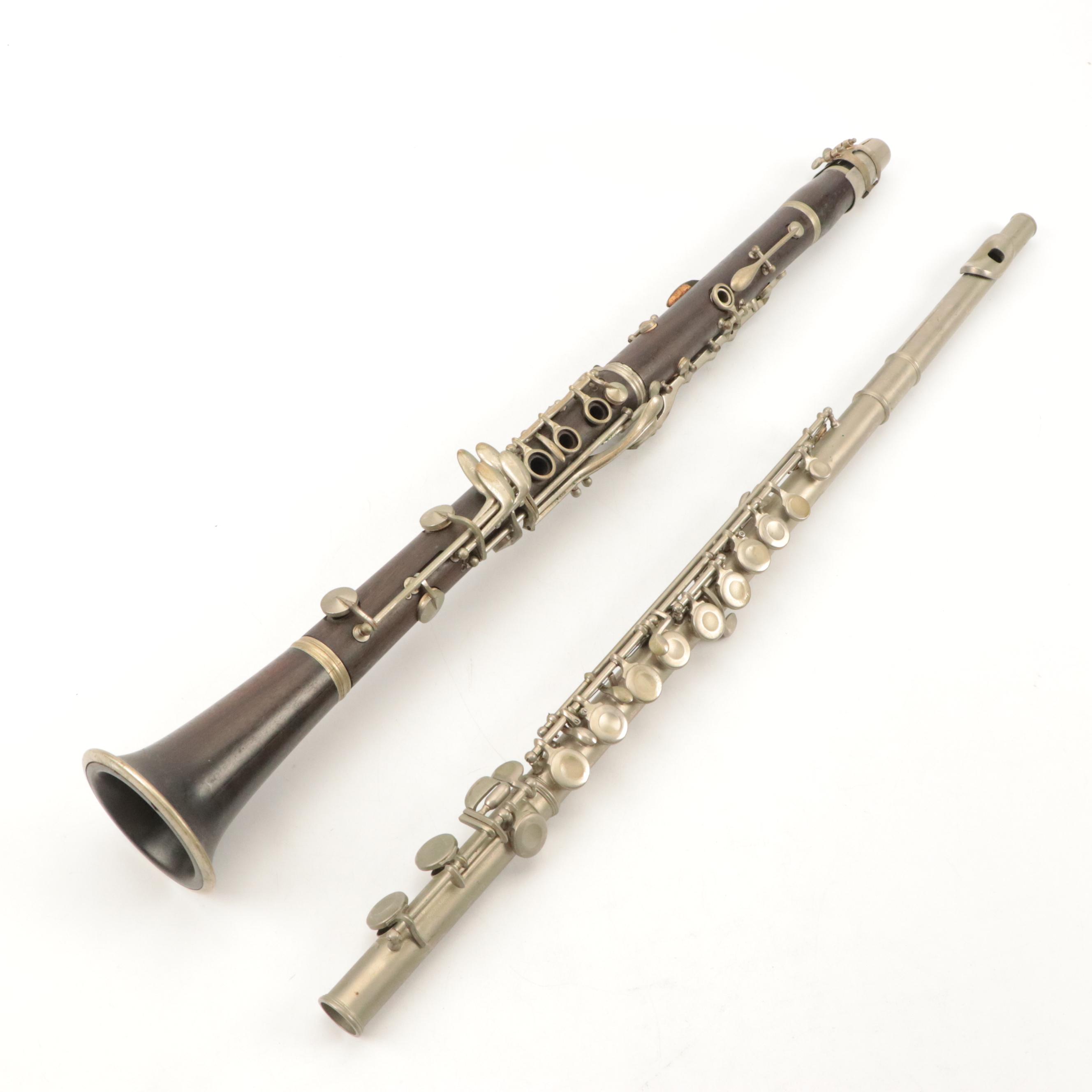 Conn Rosewood Clarinet with Selmer Metal Flute