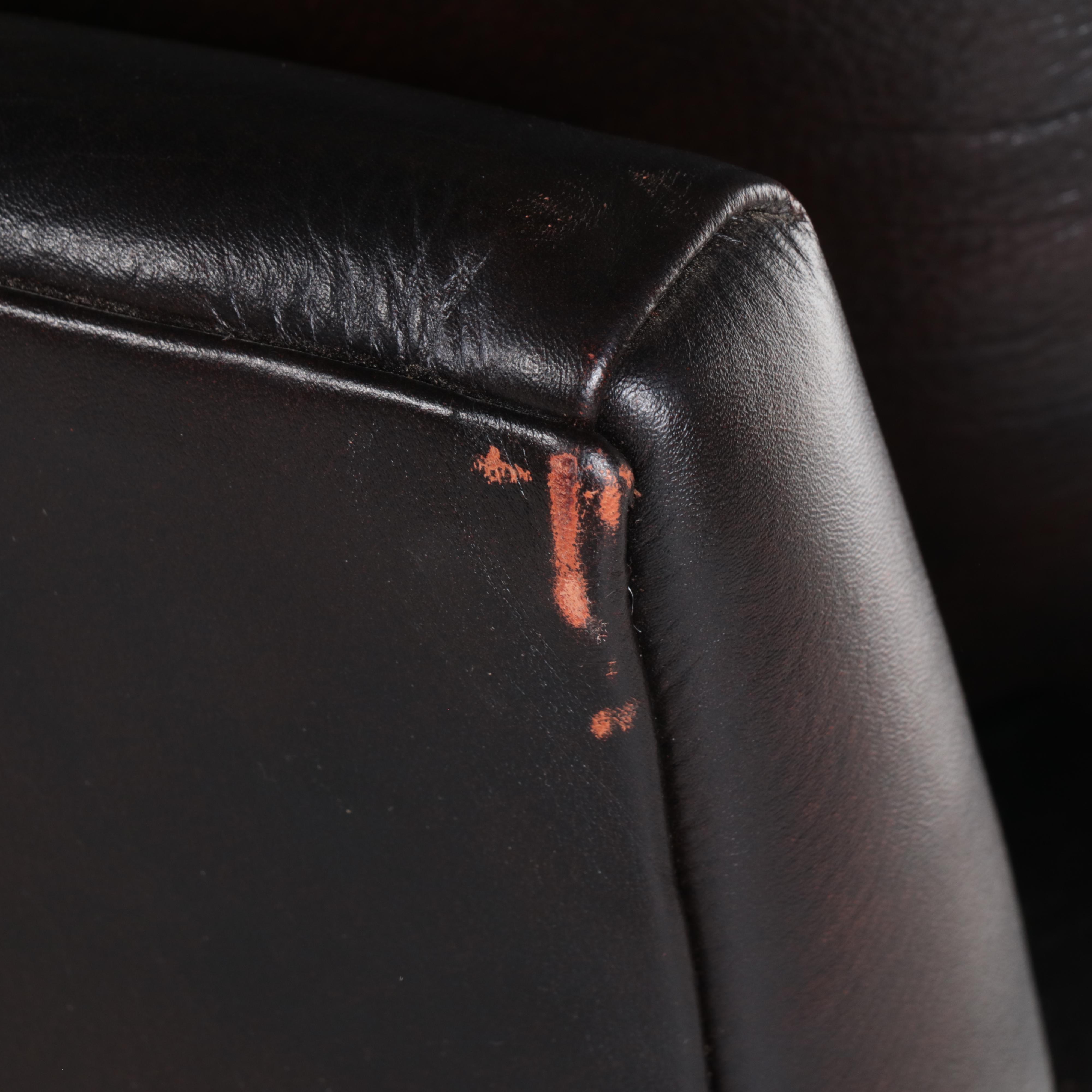 Martha Stewart for Bernhardt Leather Roll-Arm Sofa with Nailheads