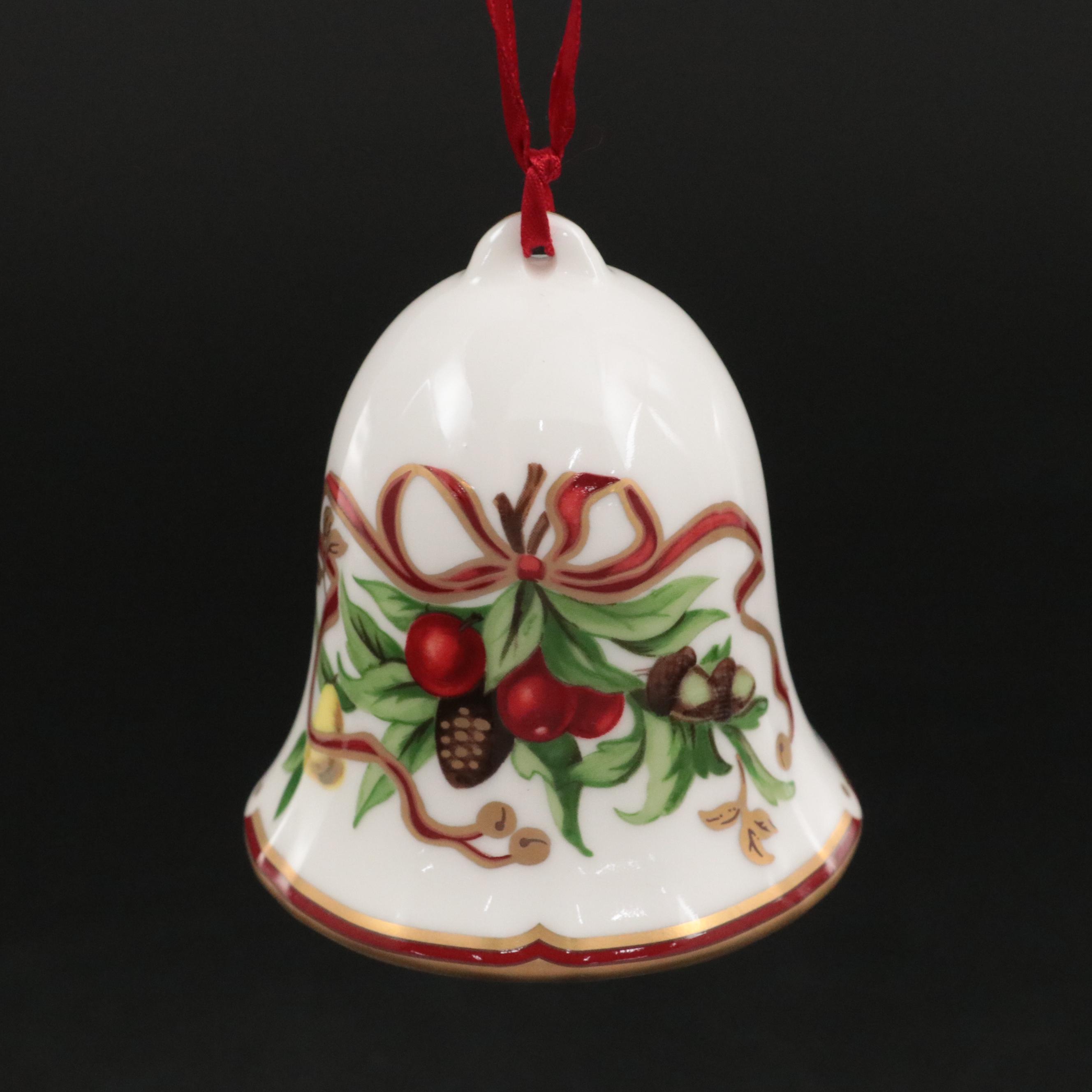 Tiffany & Co. "Tiffany Holiday" Porcelain Bell Ornament, Late 20th Century