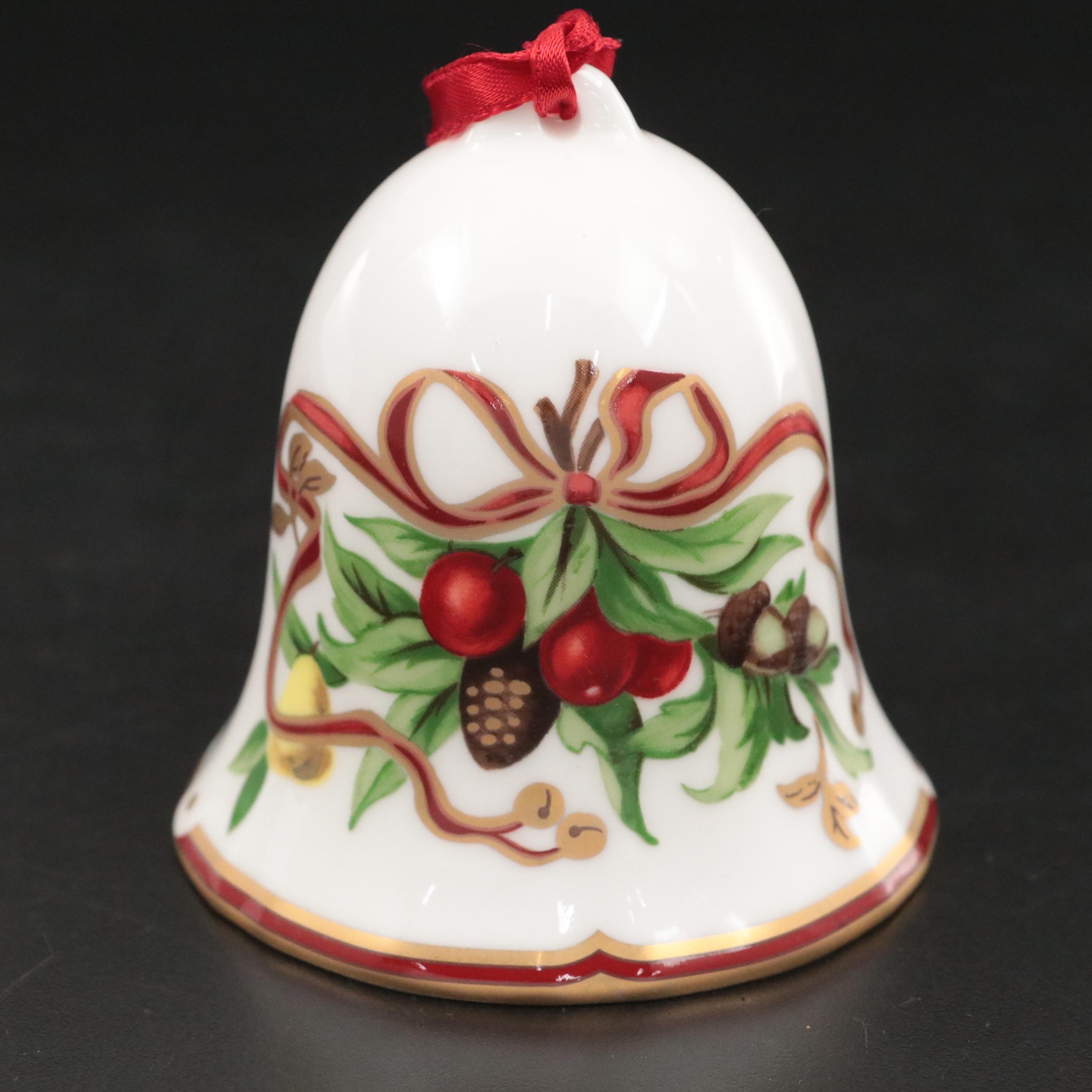 Tiffany & Co. "Tiffany Holiday" Porcelain Bell Ornament, Late 20th Century