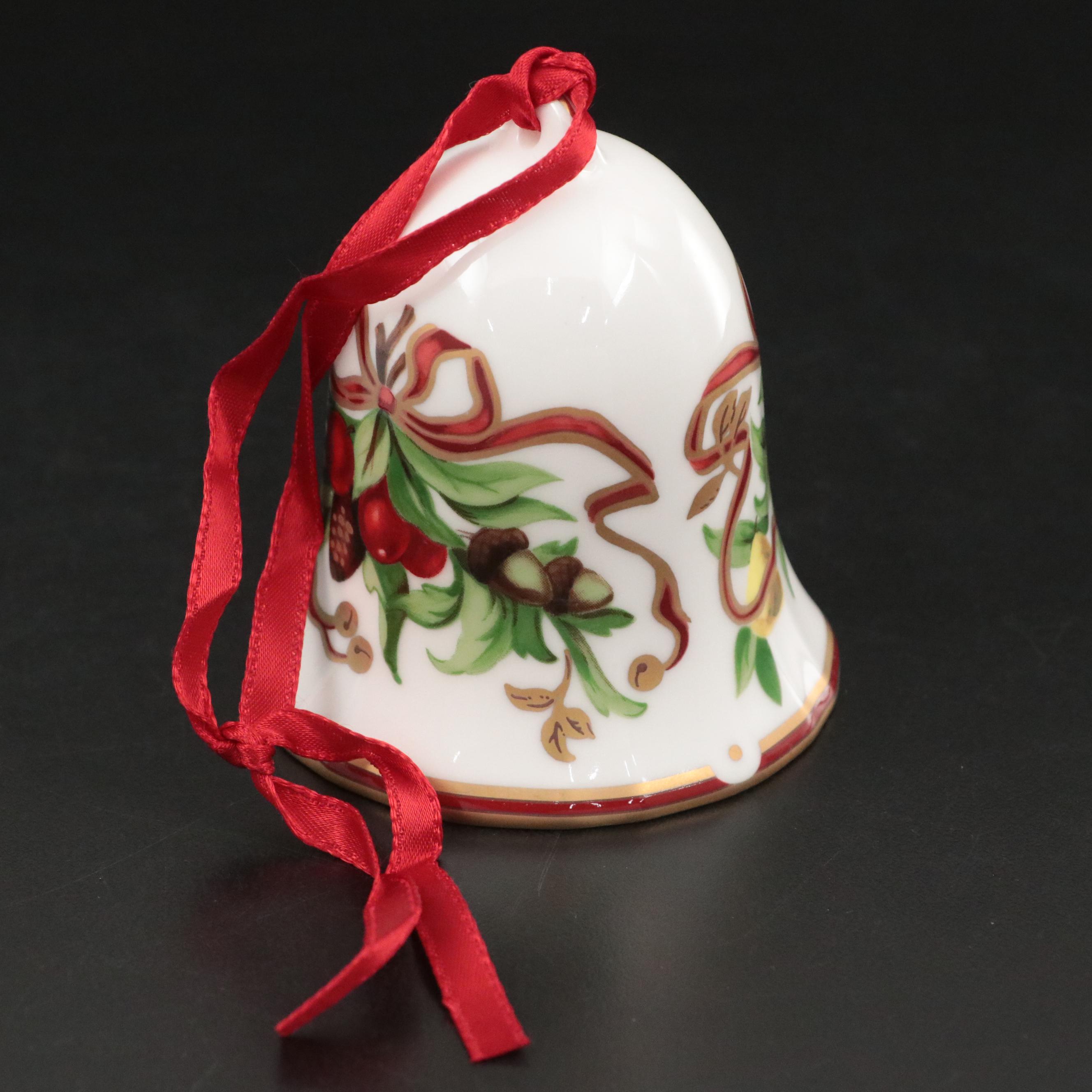 Tiffany & Co. "Tiffany Holiday" Porcelain Bell Ornament, Late 20th Century