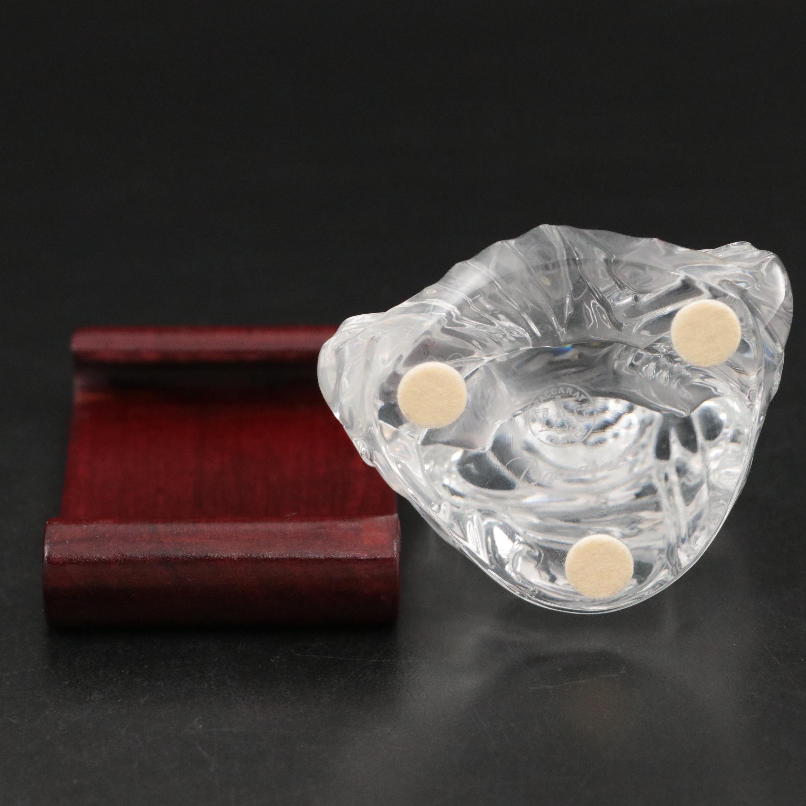 Baccarat Crystal "Little Buddha" Figurine with Wood Base