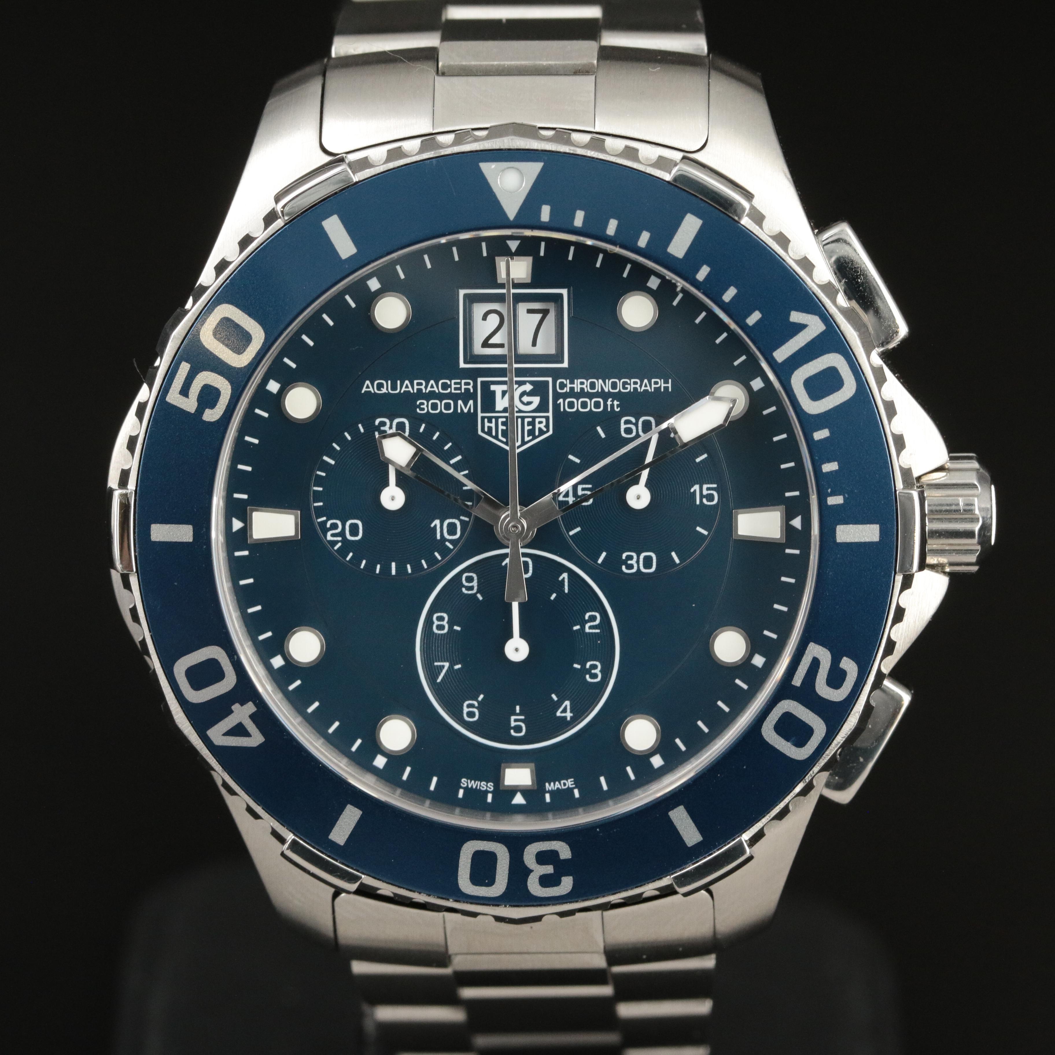 TAG Heuer Aquaracer Grande Date Blue 43mm Quartz Watch