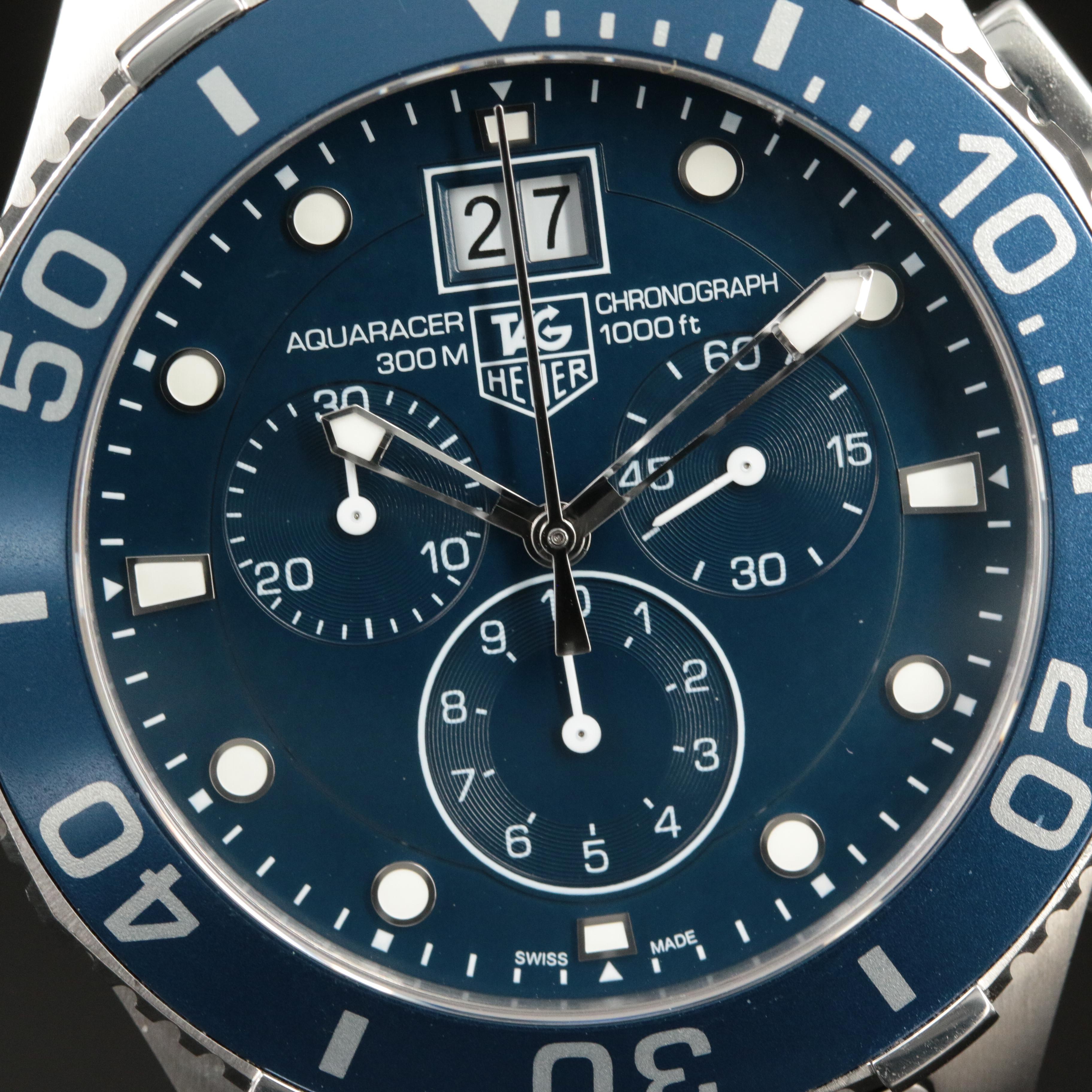 TAG Heuer Aquaracer Grande Date Blue 43mm Quartz Watch