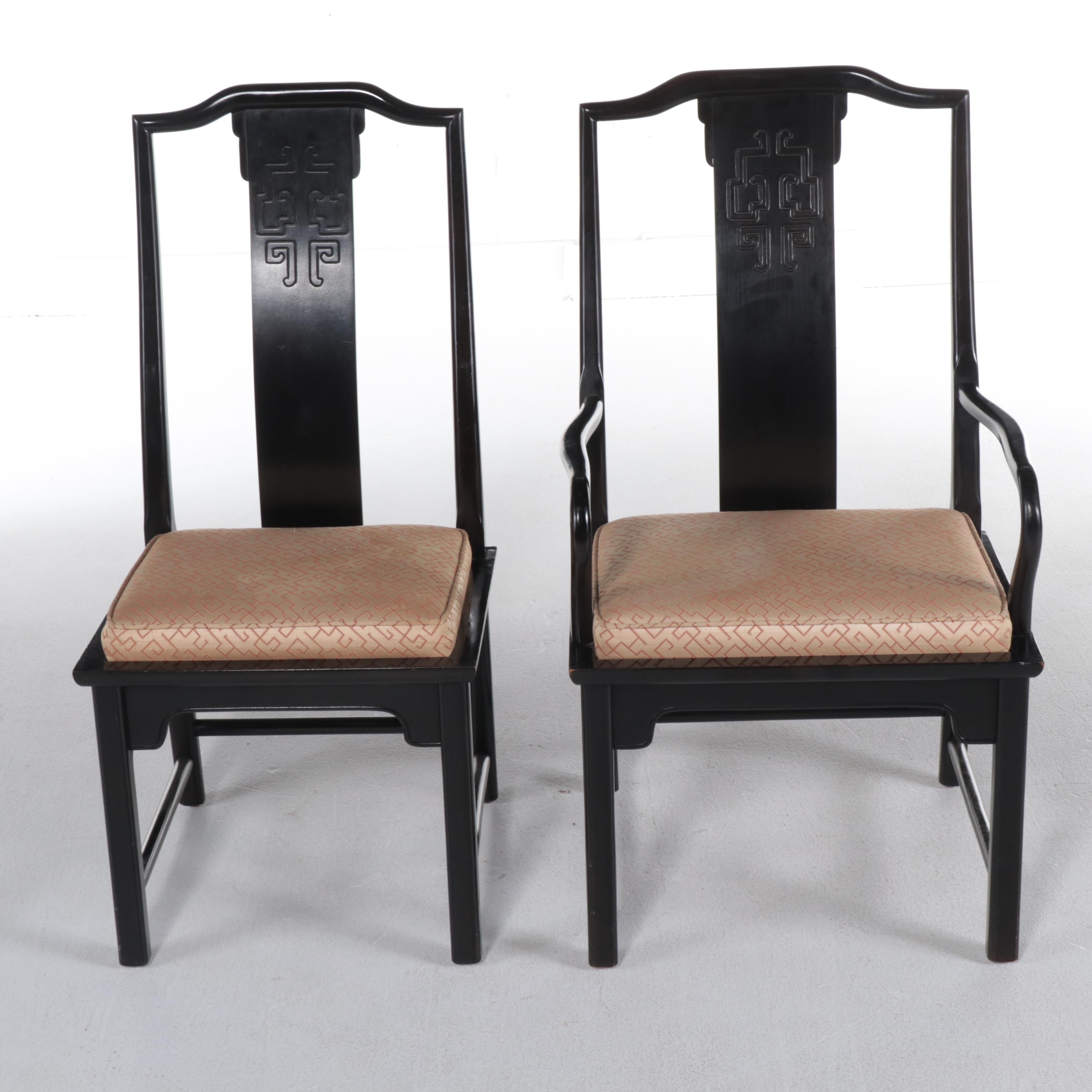 Century Furniture Chinese Style Dining Table and Eight Chairs, Late 20th C.