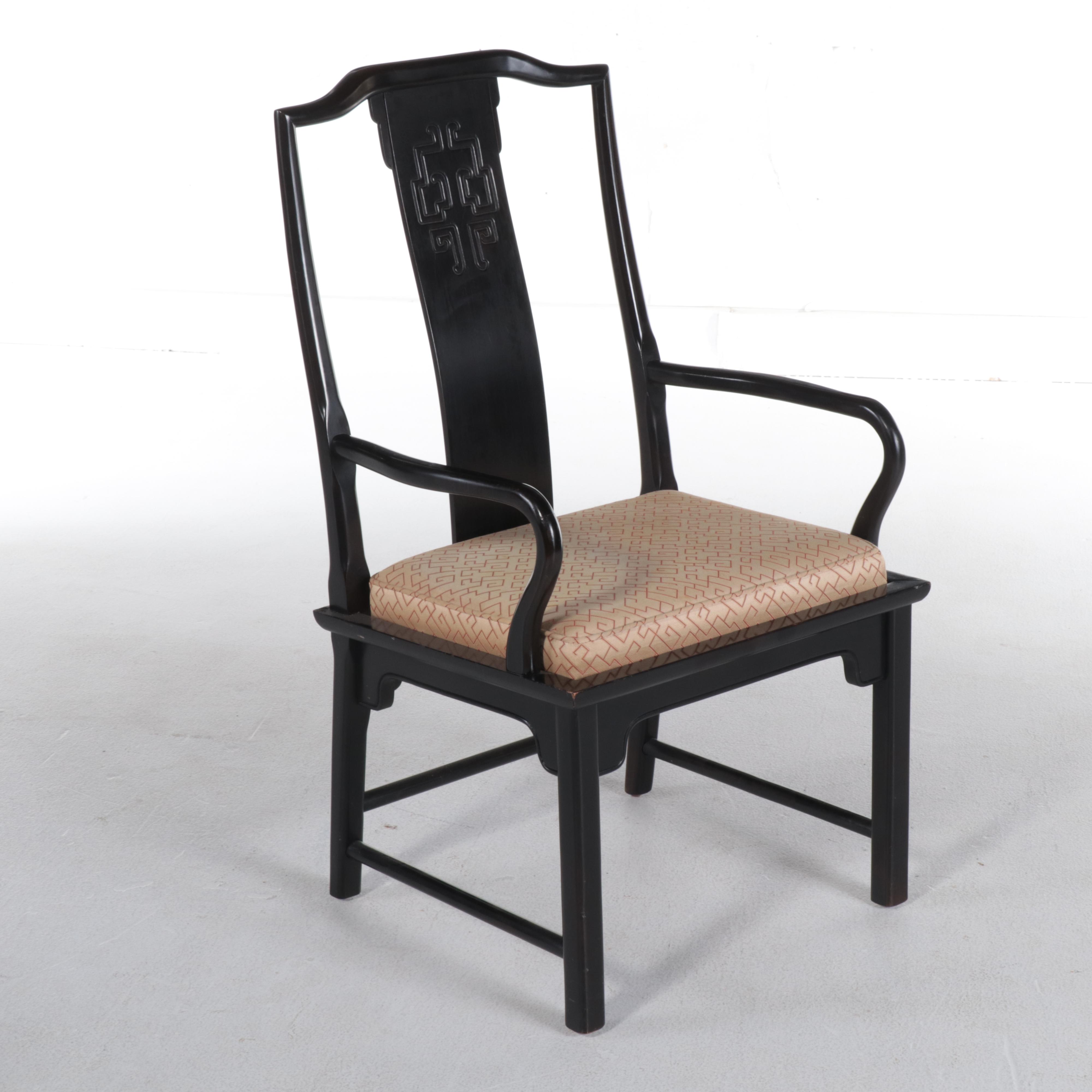 Century Furniture Chinese Style Dining Table and Eight Chairs, Late 20th C.