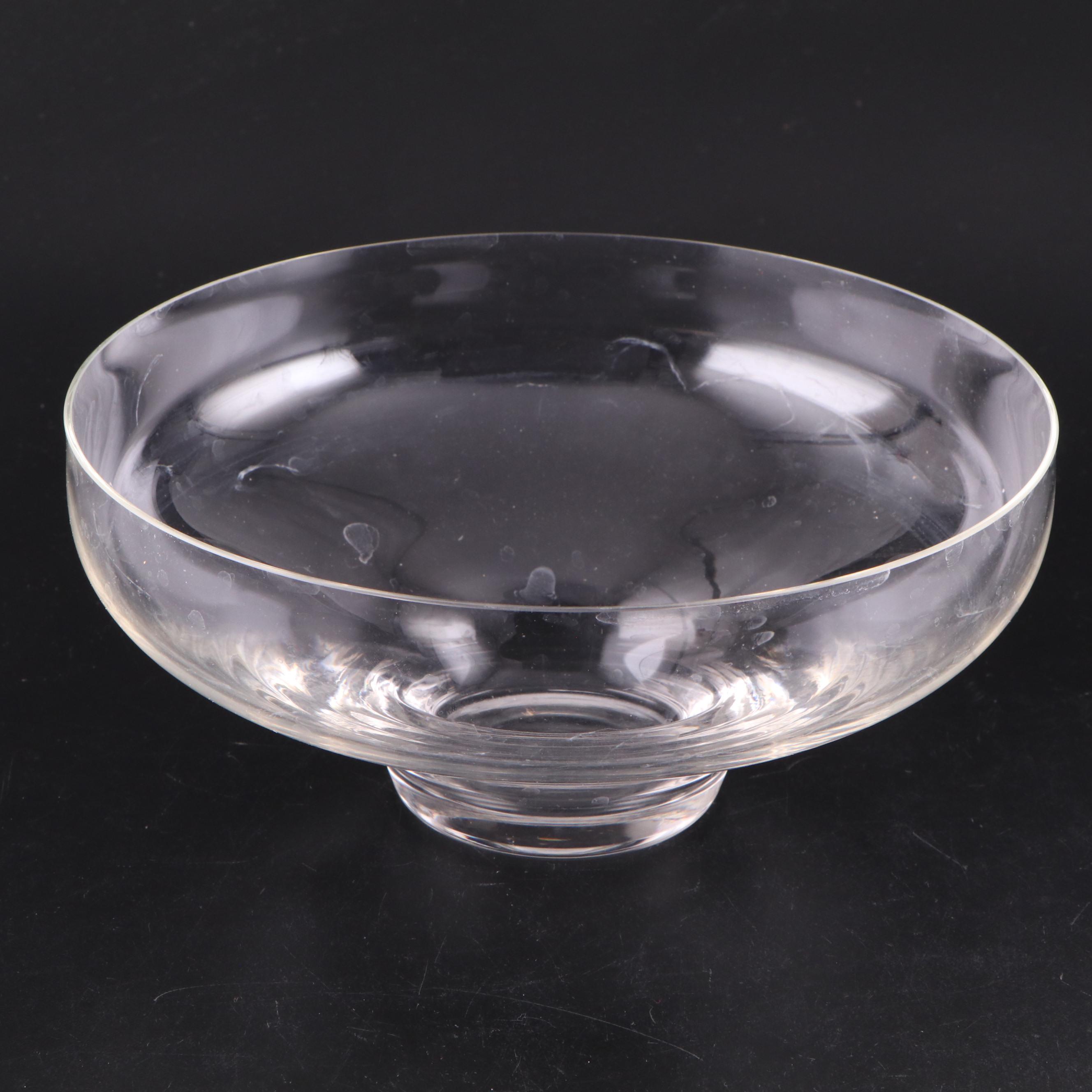 Footed Low Bowl with Other Glass Vases