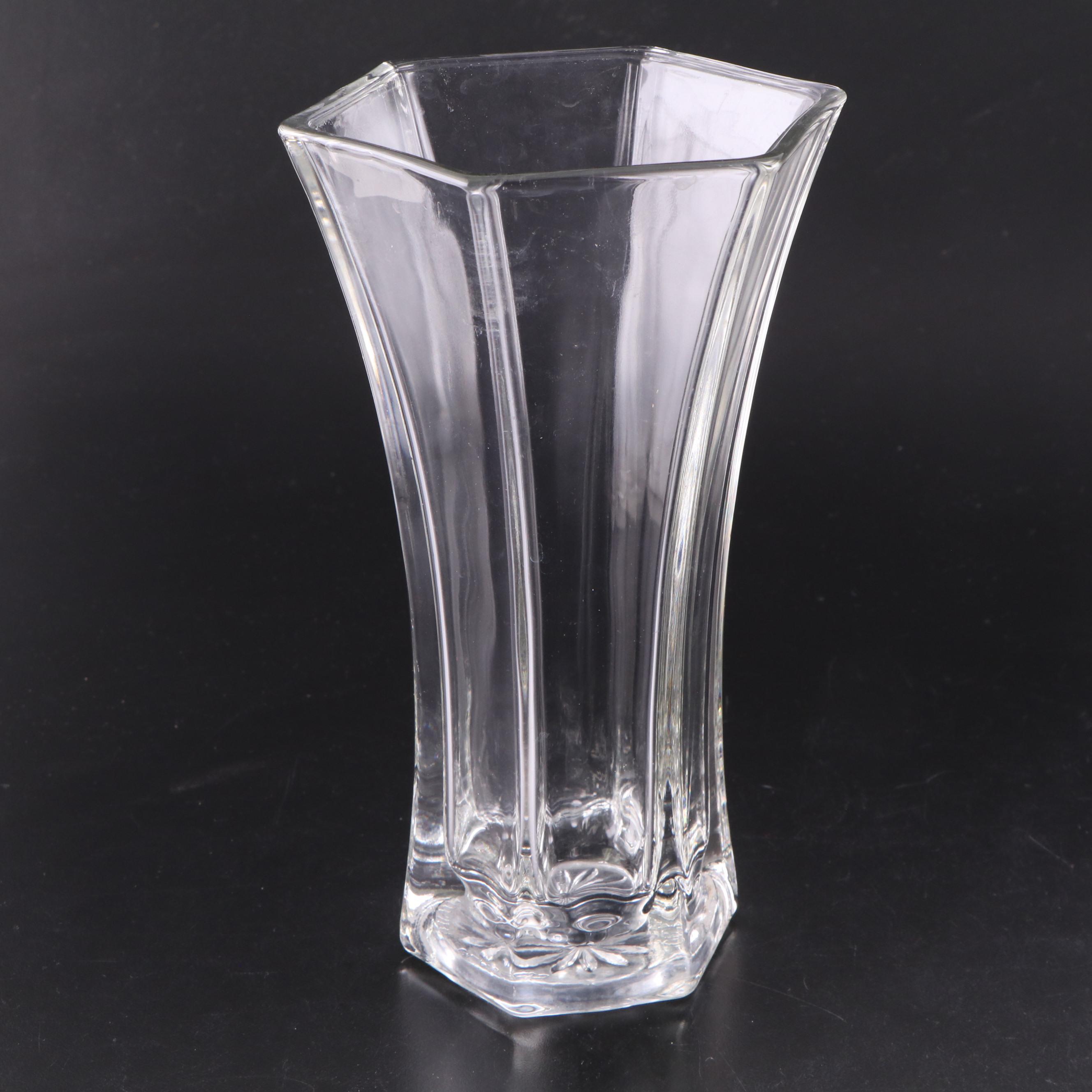 Footed Low Bowl with Other Glass Vases