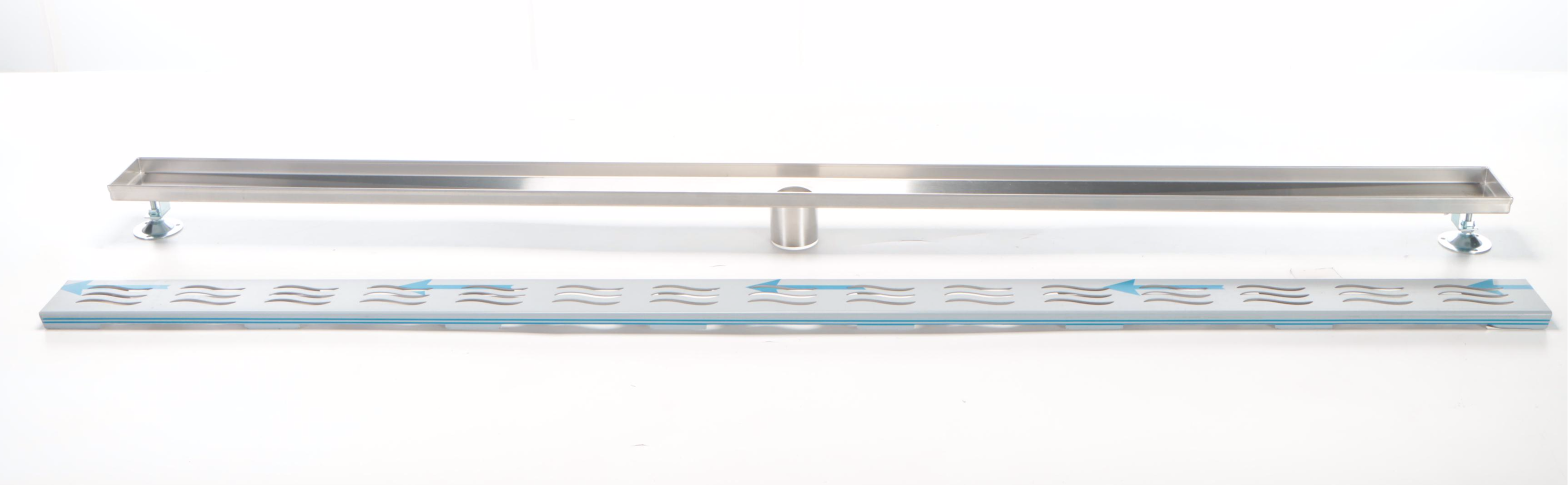 Signature Hardware 60" Outdoor Linear Shower Drain in Brushed Stainless Steel