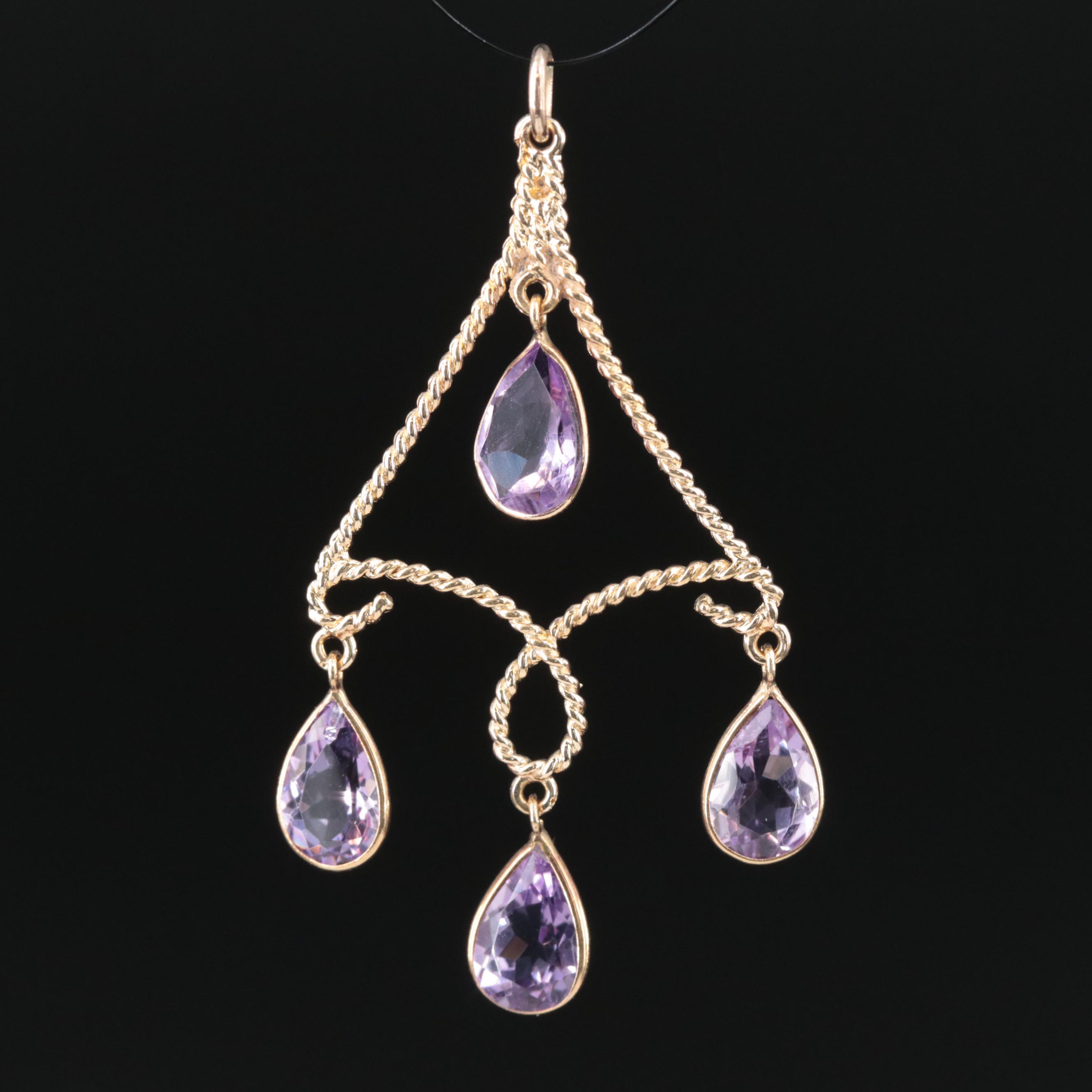 14K Amethyst Pendant