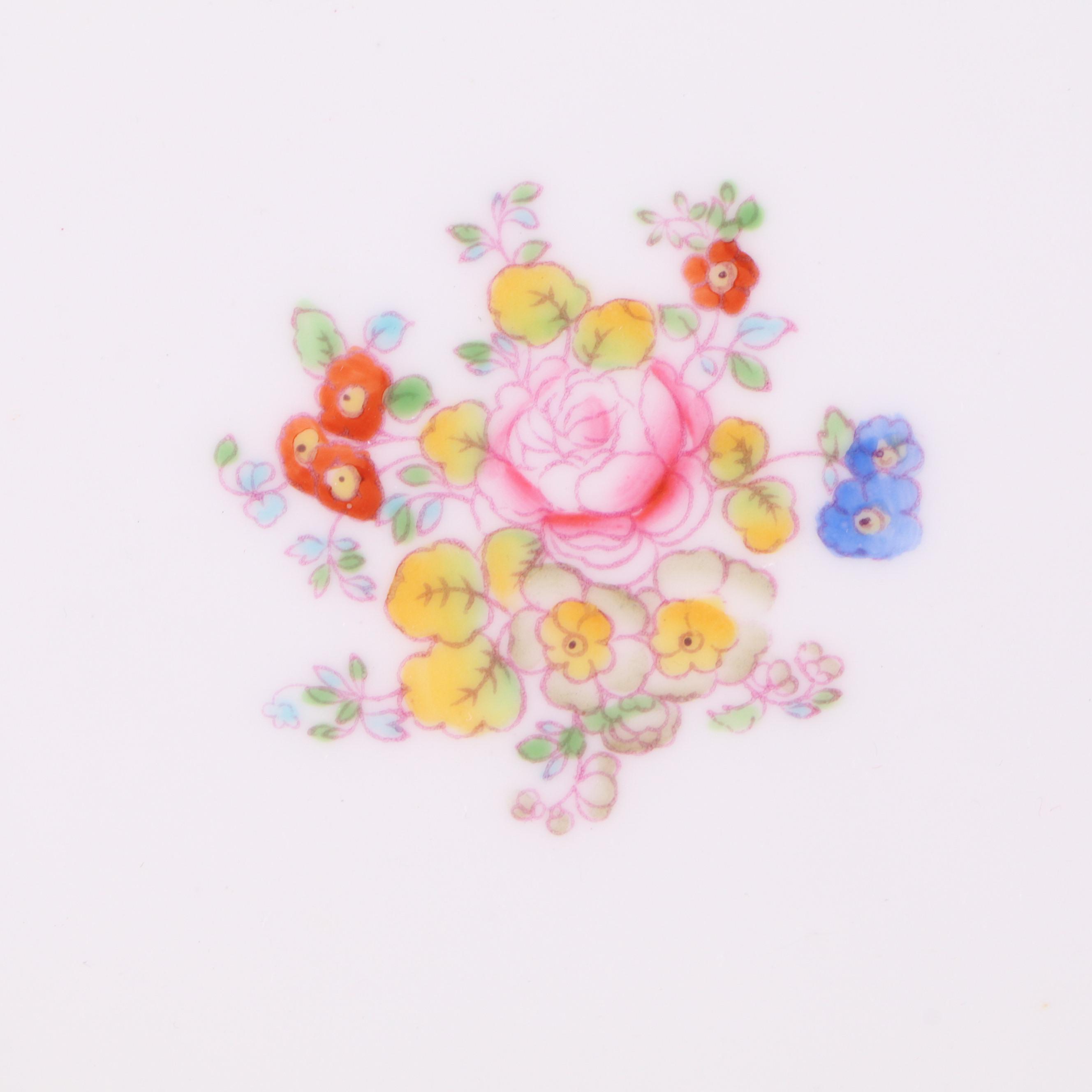 Minton "Minton Rose" Porcelain Luncheon Plates and Soup Bowls, 1930s