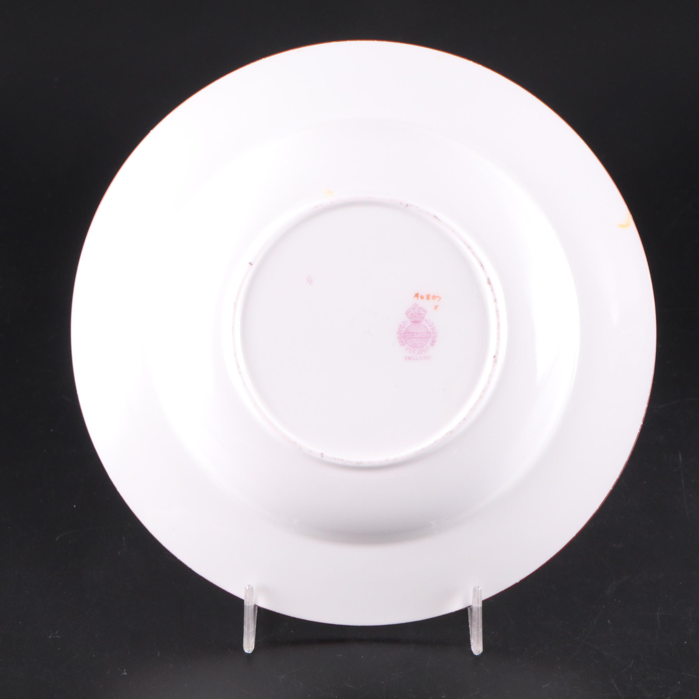 Minton "Minton Rose" Porcelain Luncheon Plates and Soup Bowls, 1930s