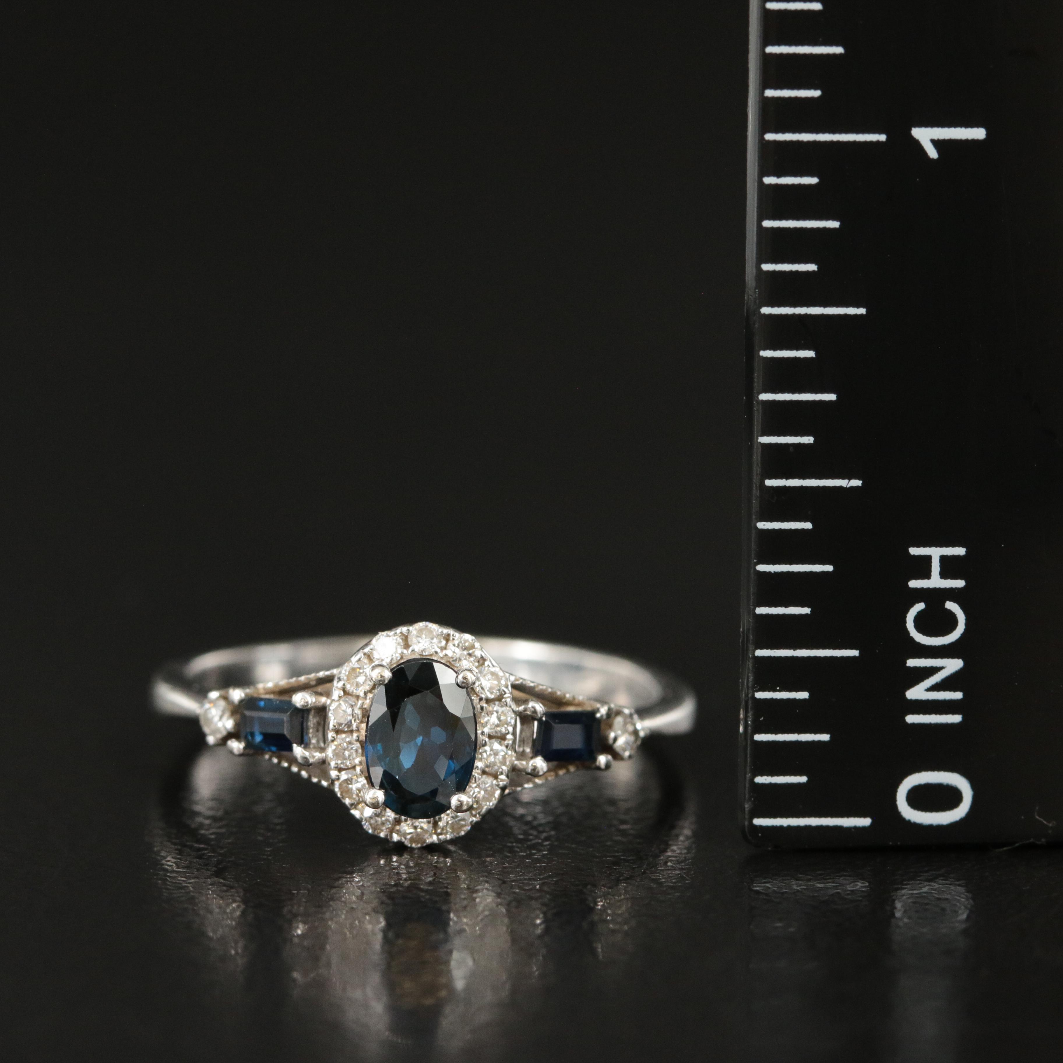 10K Sapphire and Diamond Ring