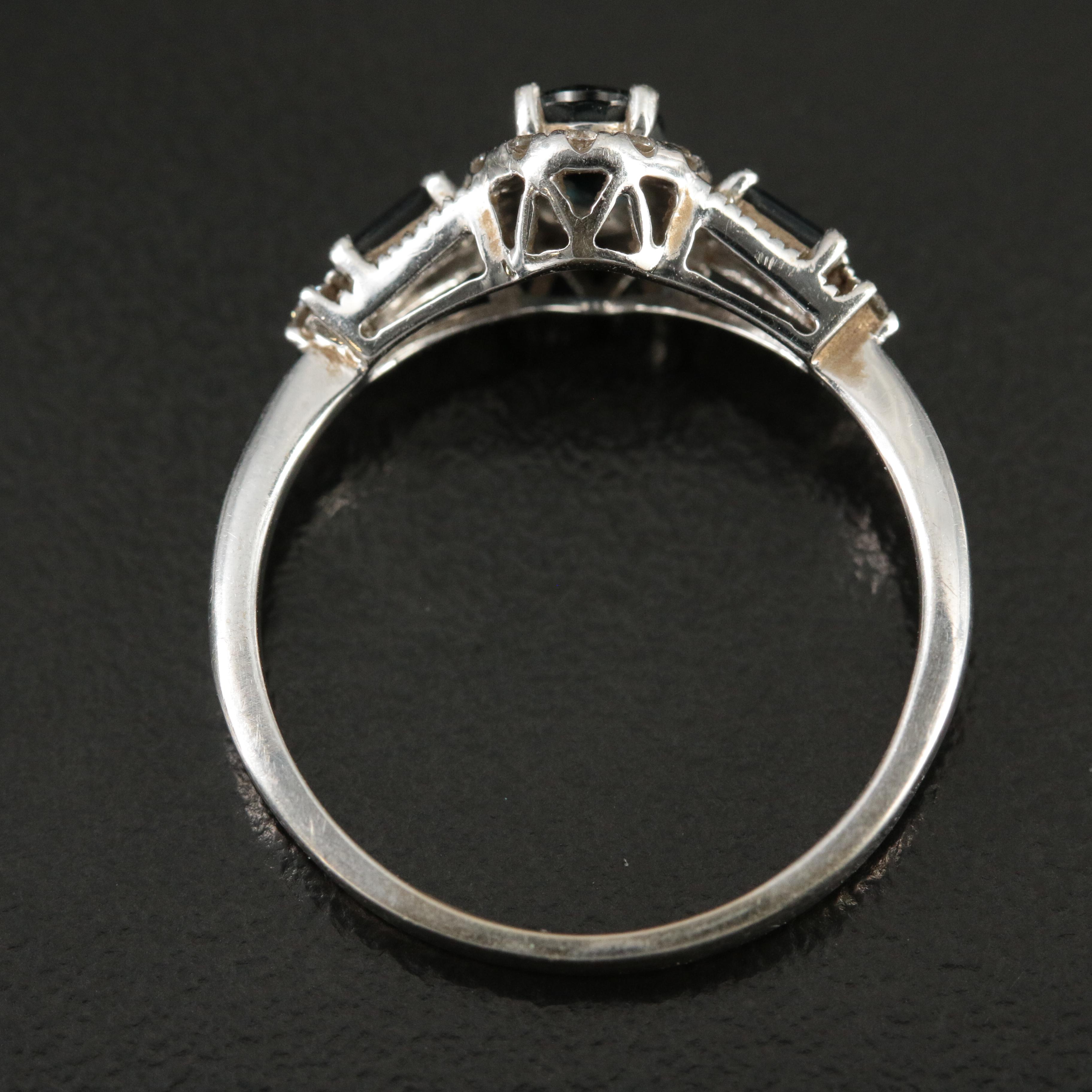 10K Sapphire and Diamond Ring