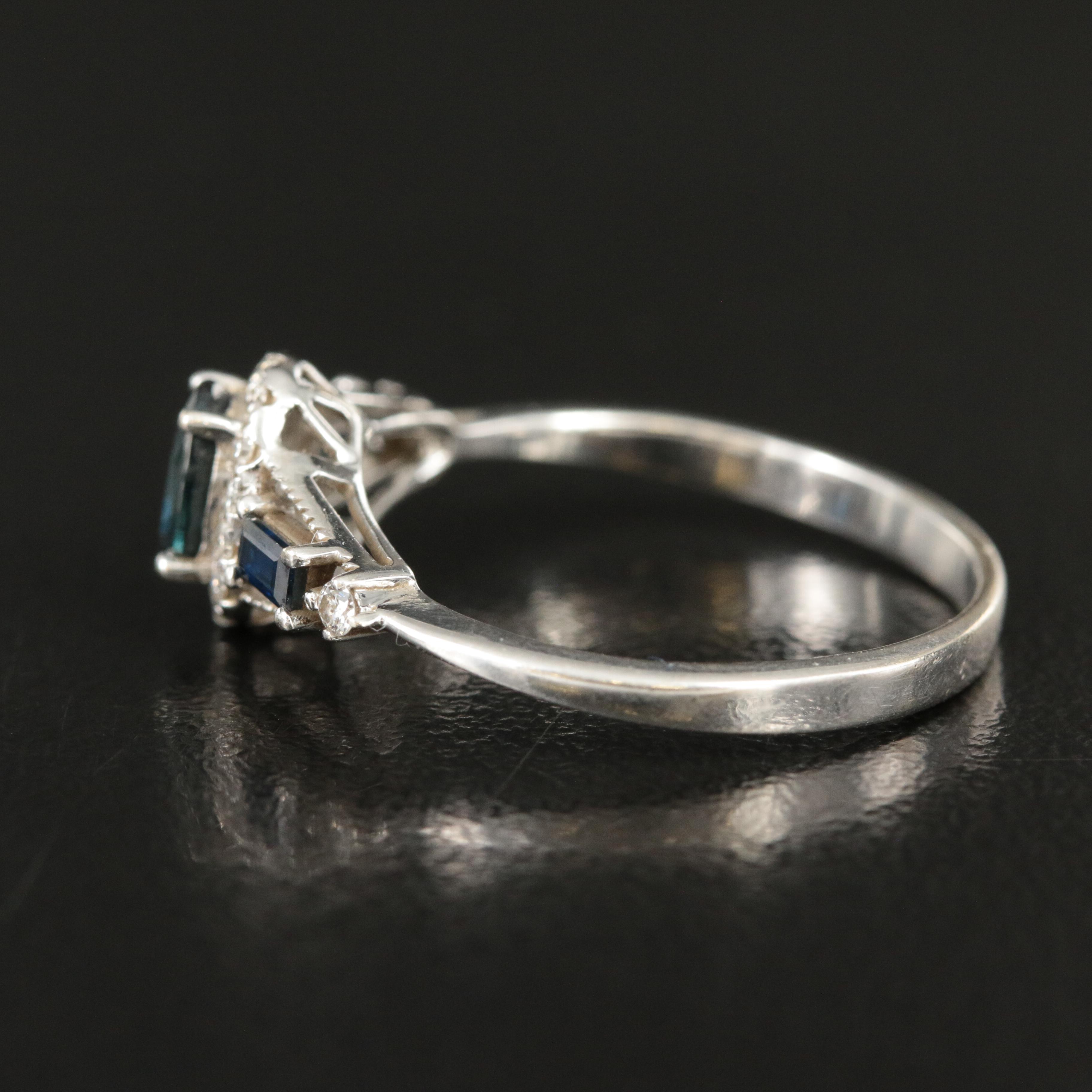 10K Sapphire and Diamond Ring