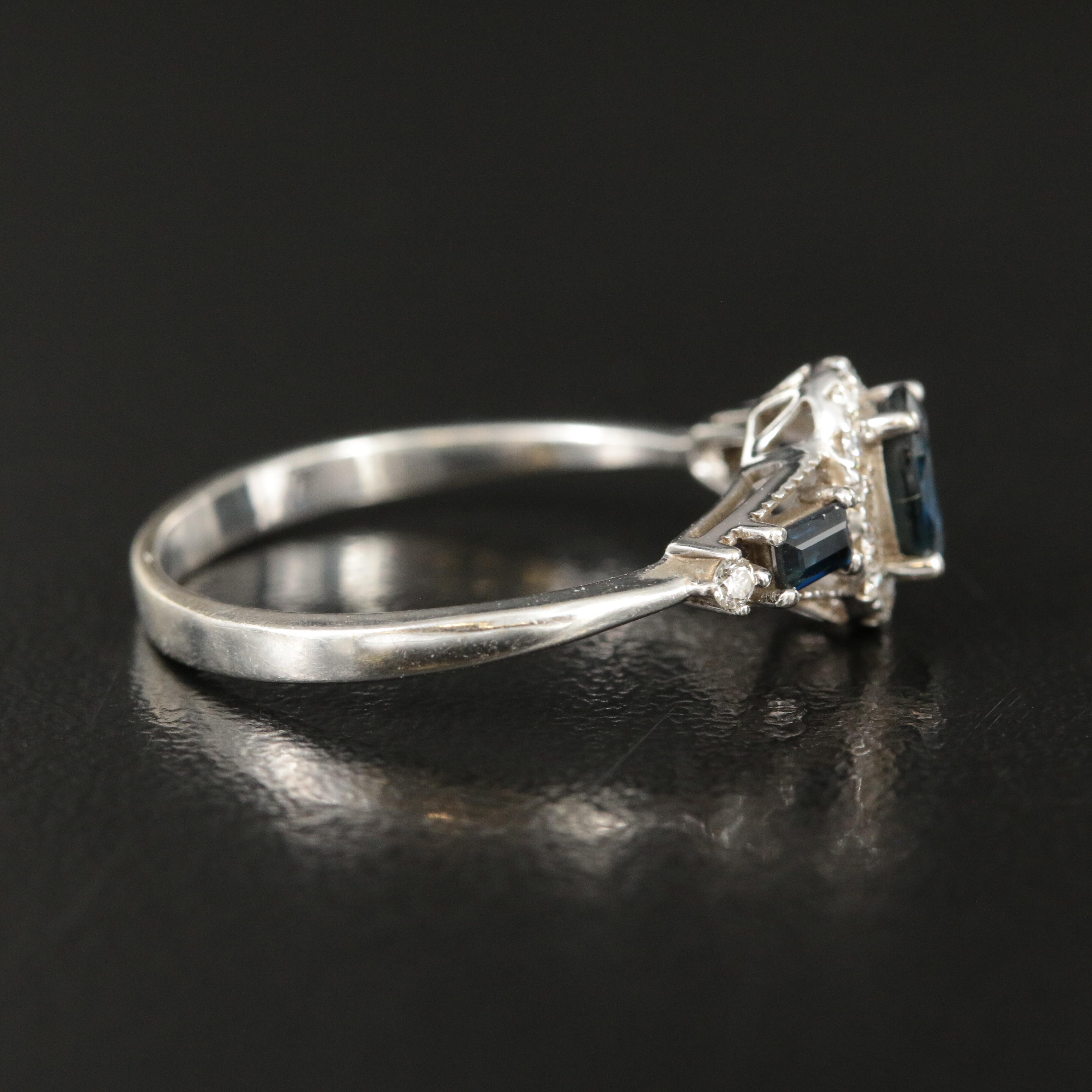 10K Sapphire and Diamond Ring