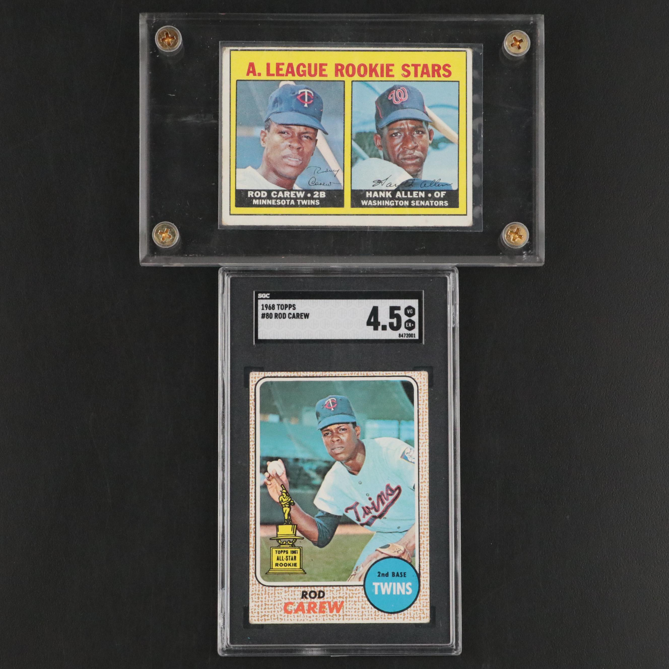1967 Topps Rod Carew Rookie with 1968 Card Graded SGC 4.5 Very Good-Excellent +