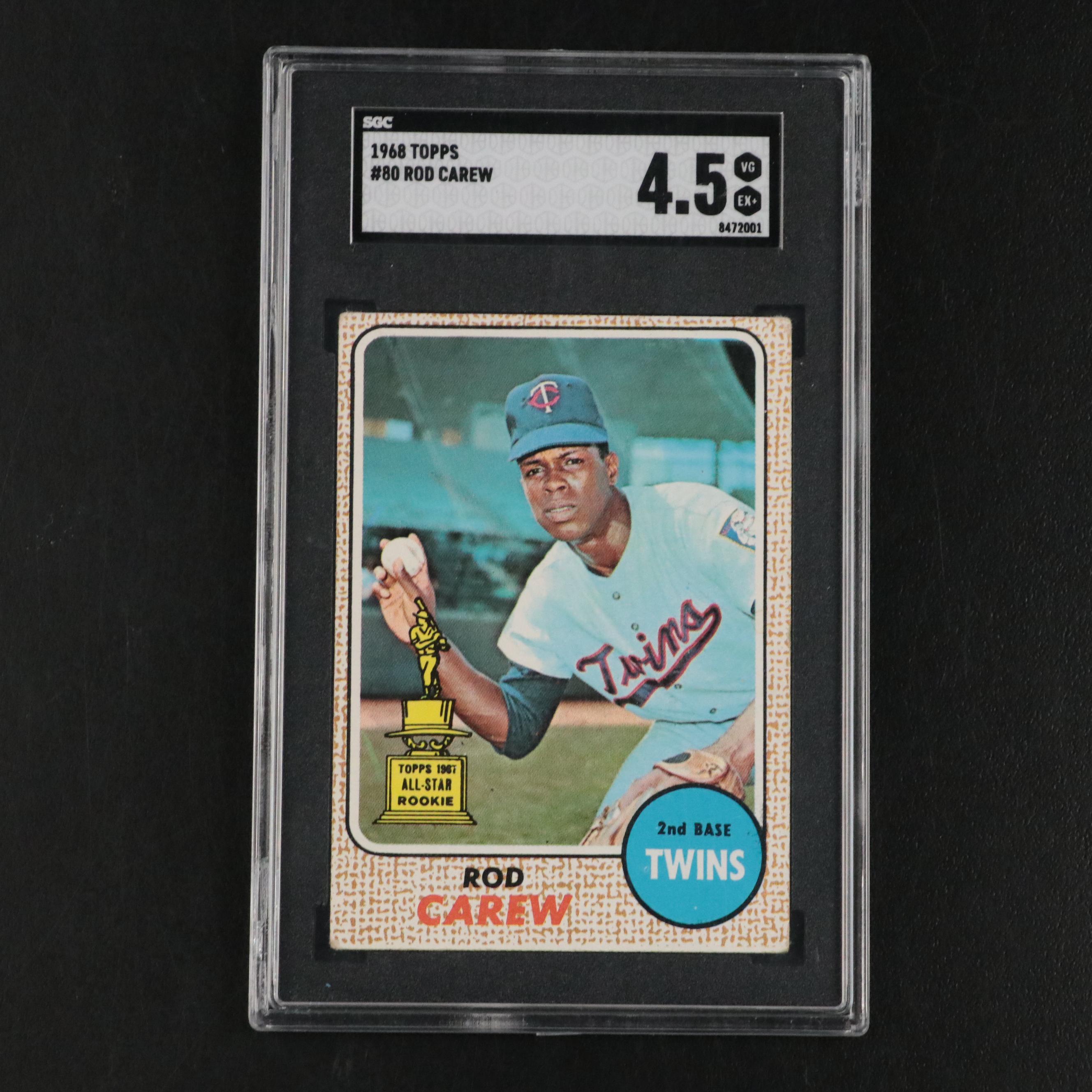 1967 Topps Rod Carew Rookie with 1968 Card Graded SGC 4.5 Very Good-Excellent +