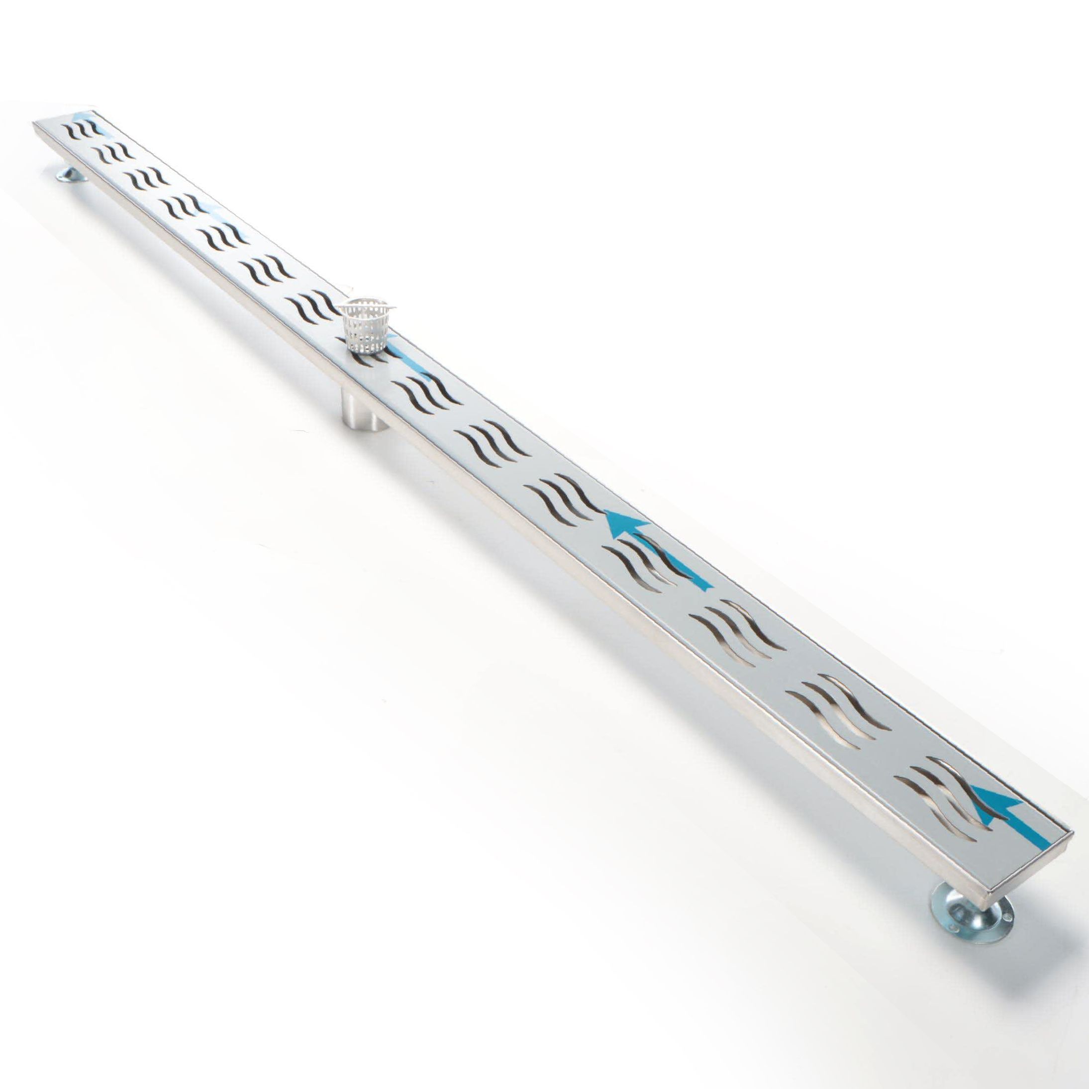 Signature Hardware 60" Outdoor Linear Shower Drain in Brushed Stainless Steel