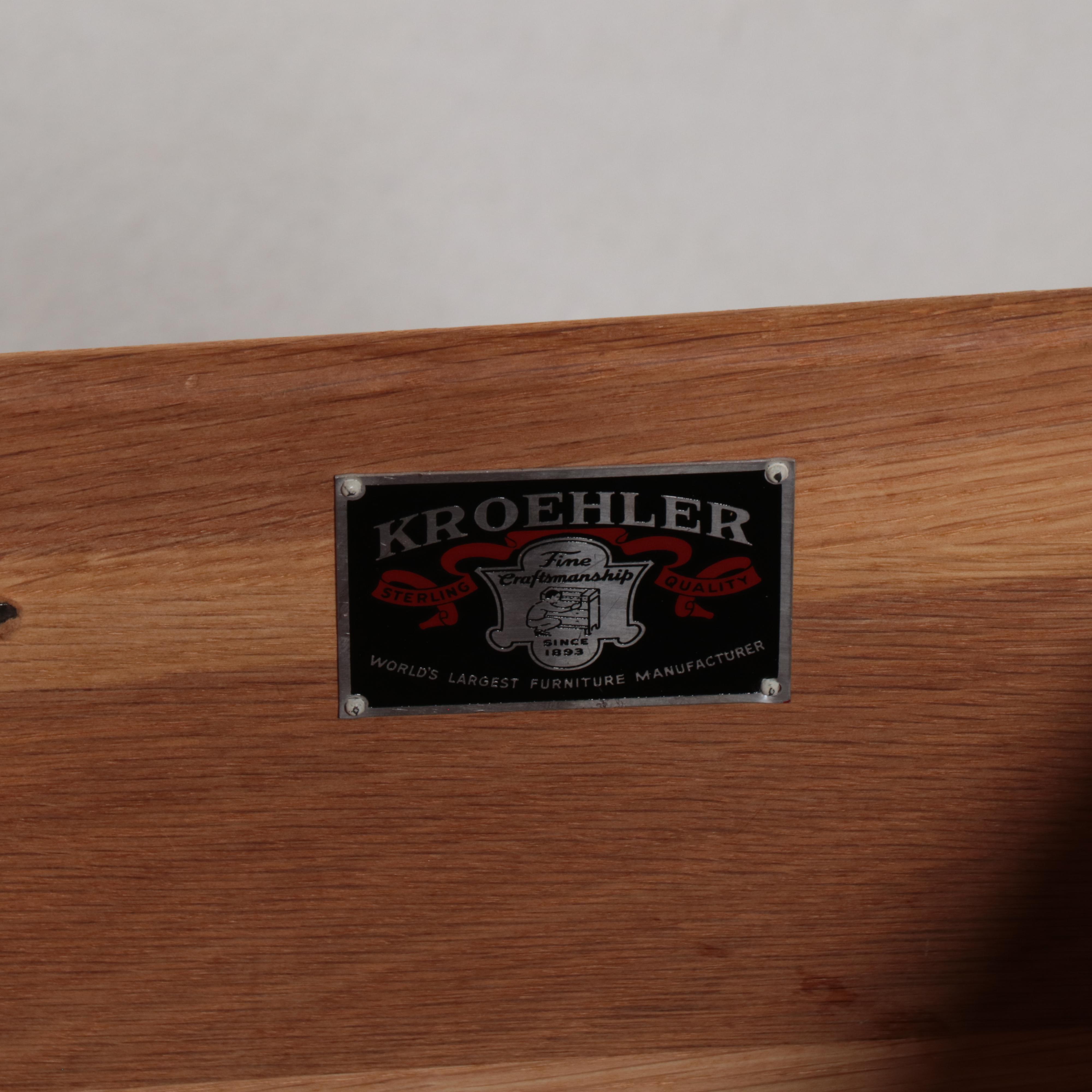 Kroehler Art Deco Style Walnut Vanity, Early to Mid-20th Century