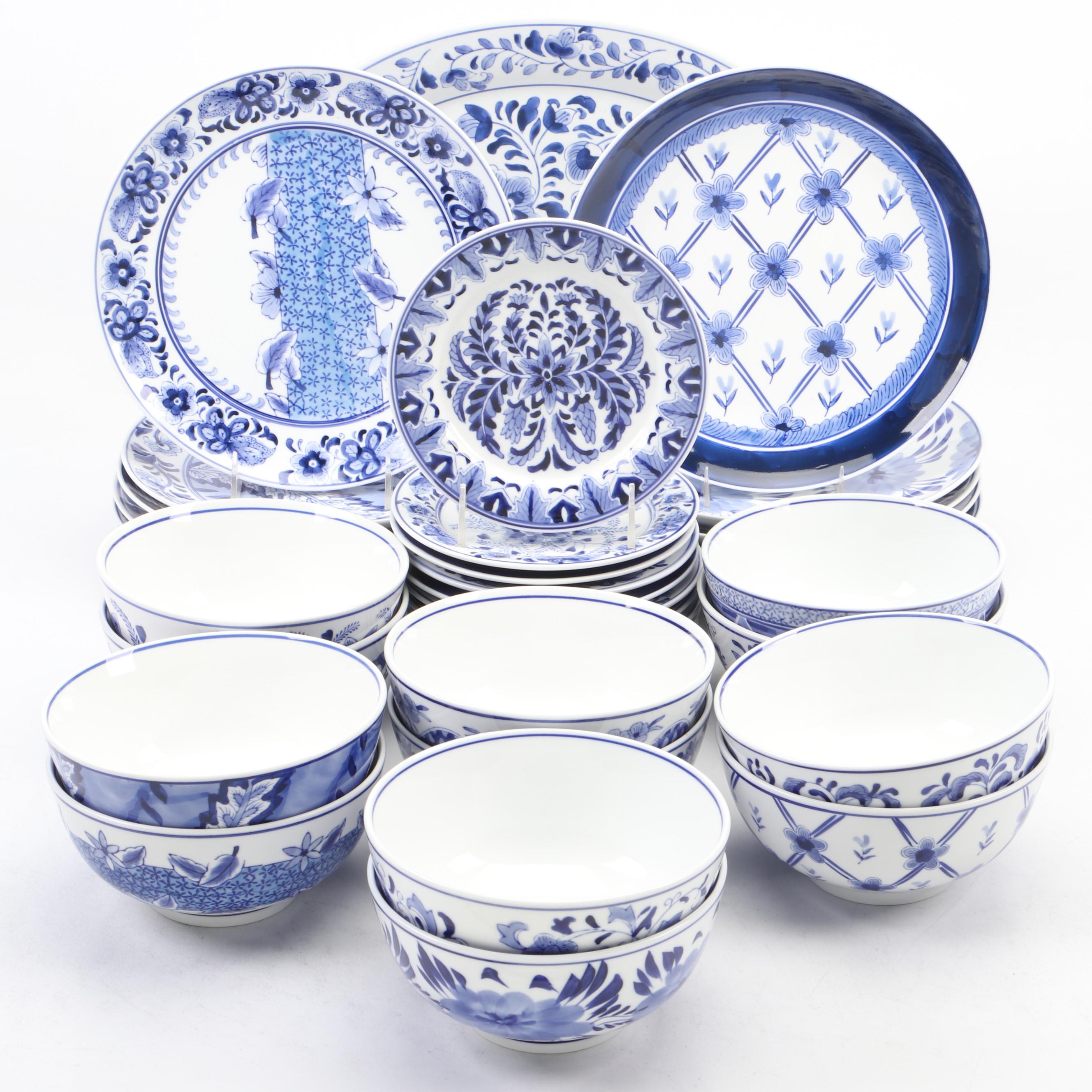 Chinese Style Blue and White Porcelain Dinnerware