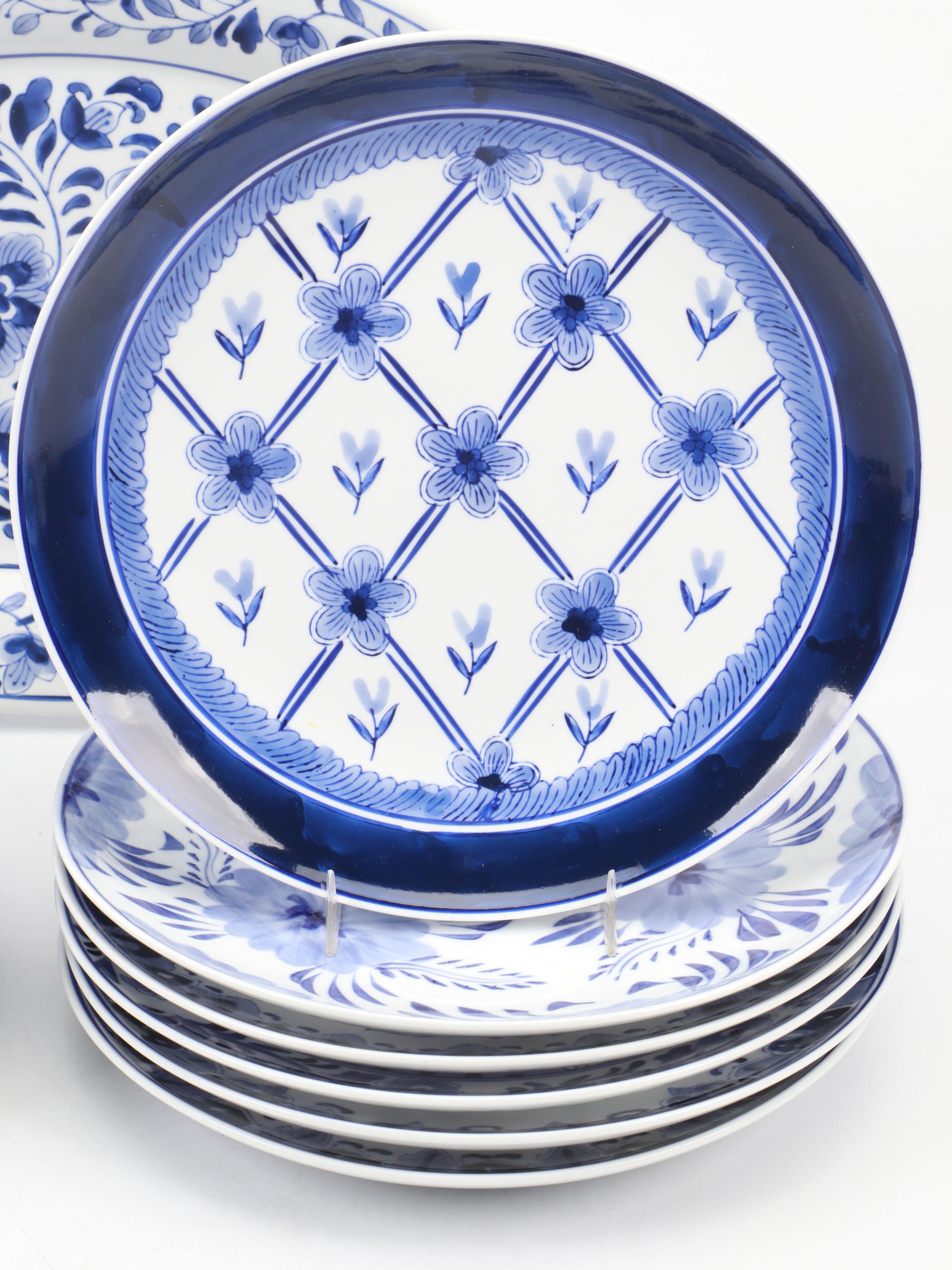 Chinese Style Blue and White Porcelain Dinnerware