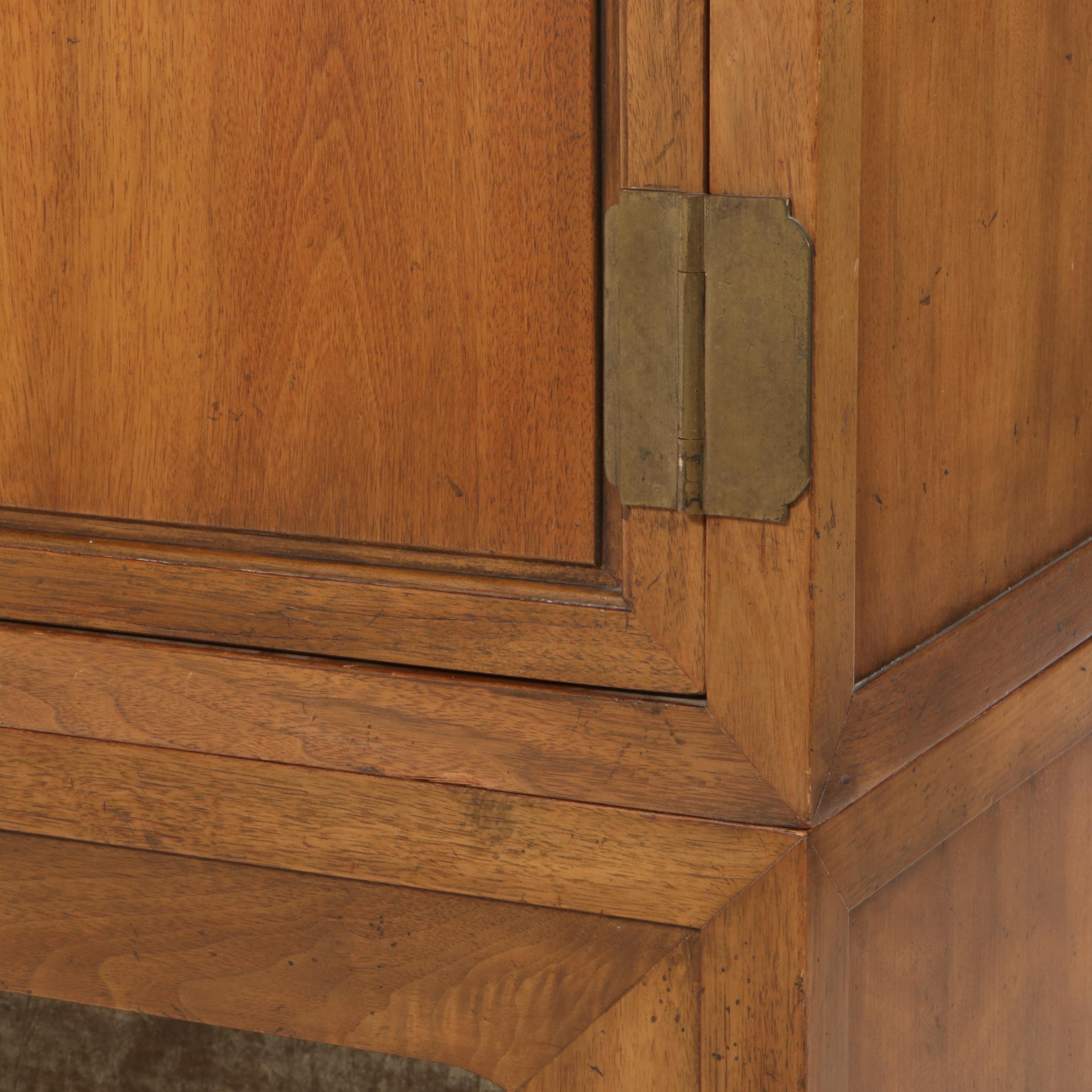 Three-Piece Baker Furniture Chinese Style Walnut and Ebonized Modular Cabinet