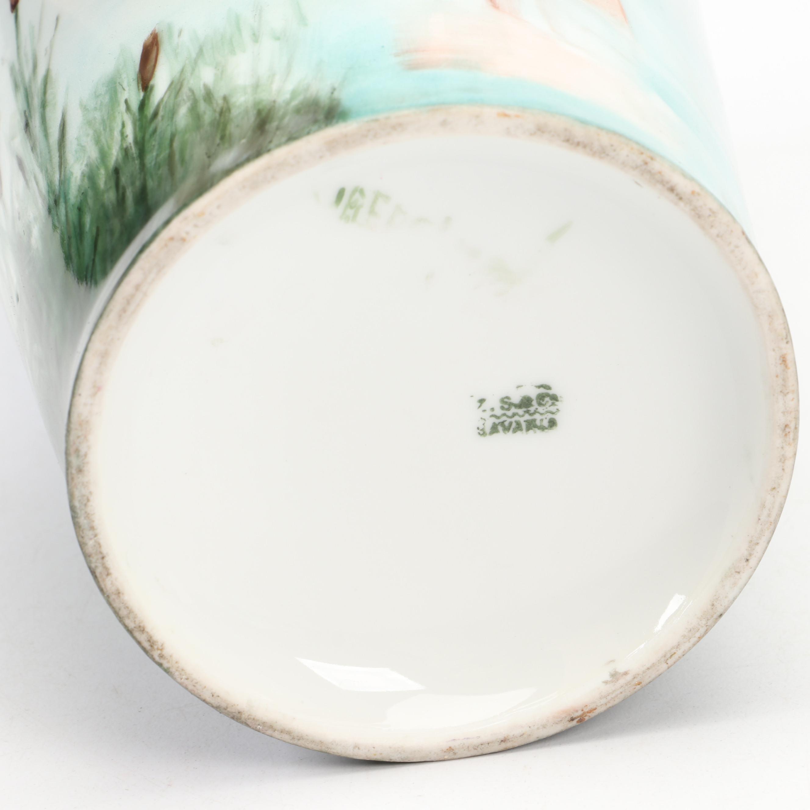 Zeh Scherzer Porcelain Art Nouveau Style Hand-Painted Bathing Beauty Vase