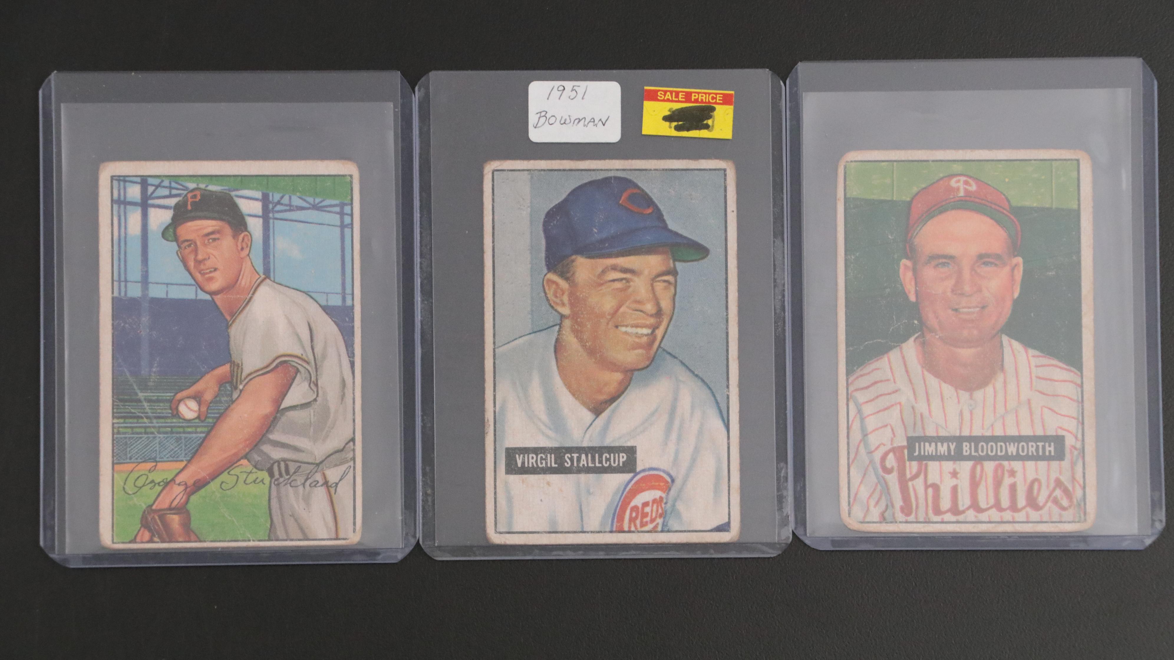 Bowman Baseball Cards Featuring 1953 Mickey Mantle and 1955 Pee Wee Reese