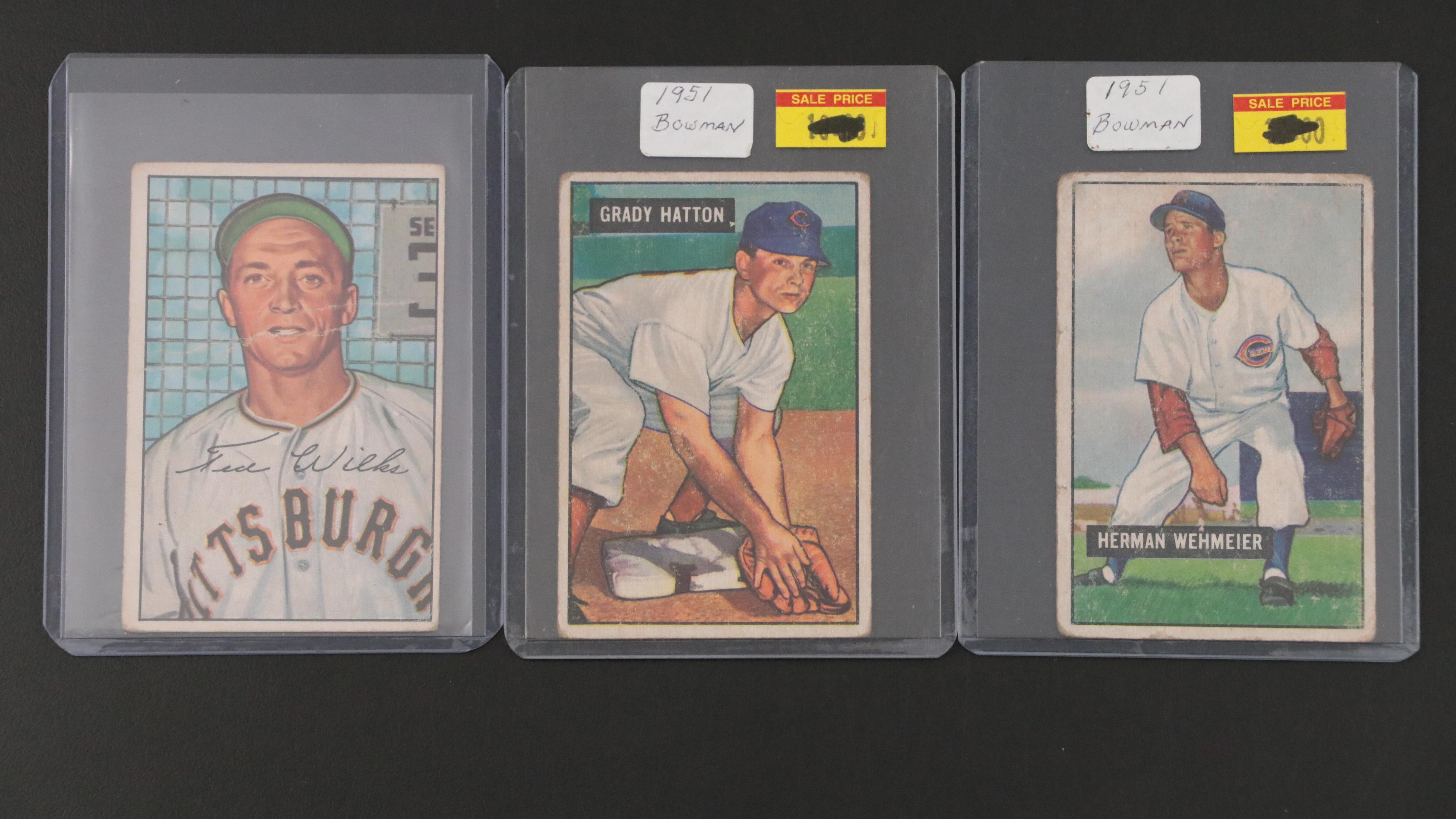 Bowman Baseball Cards Featuring 1953 Mickey Mantle and 1955 Pee Wee Reese