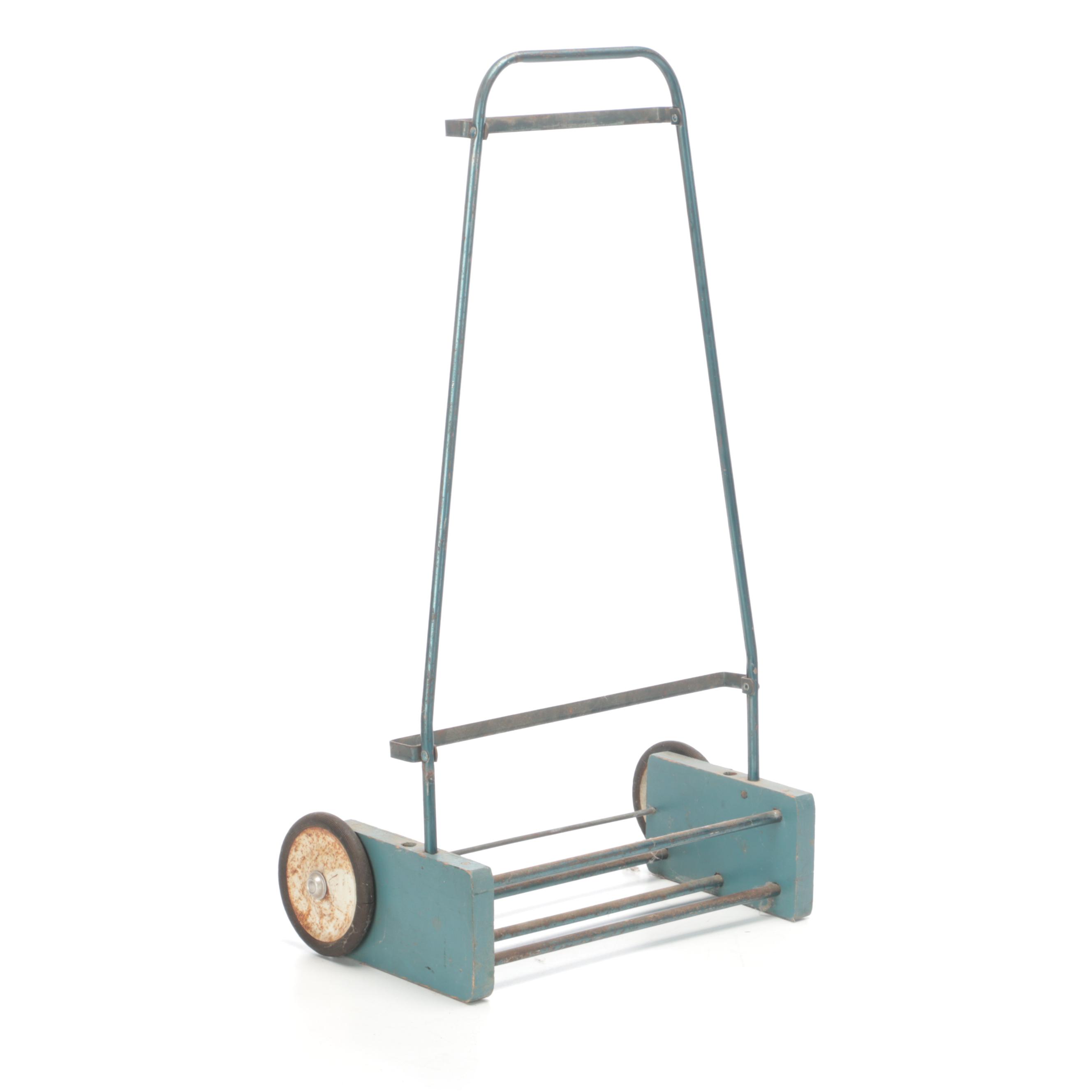 Lawn Croquet Rolling Caddy With Mallets and Balls