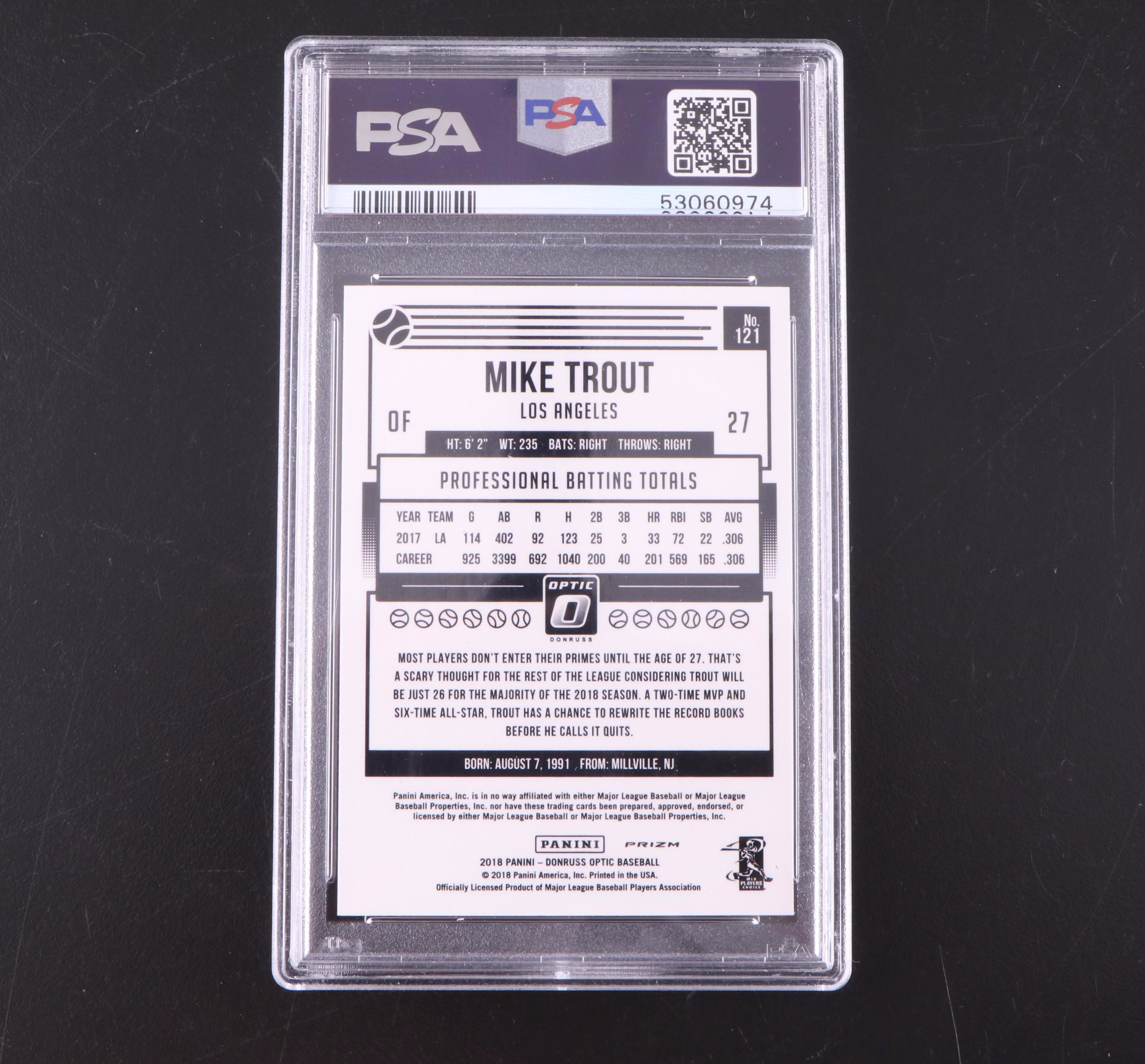 Mike Trout and Shohei Ohtani Baseball Cards Graded PSA 10 Gem Mint