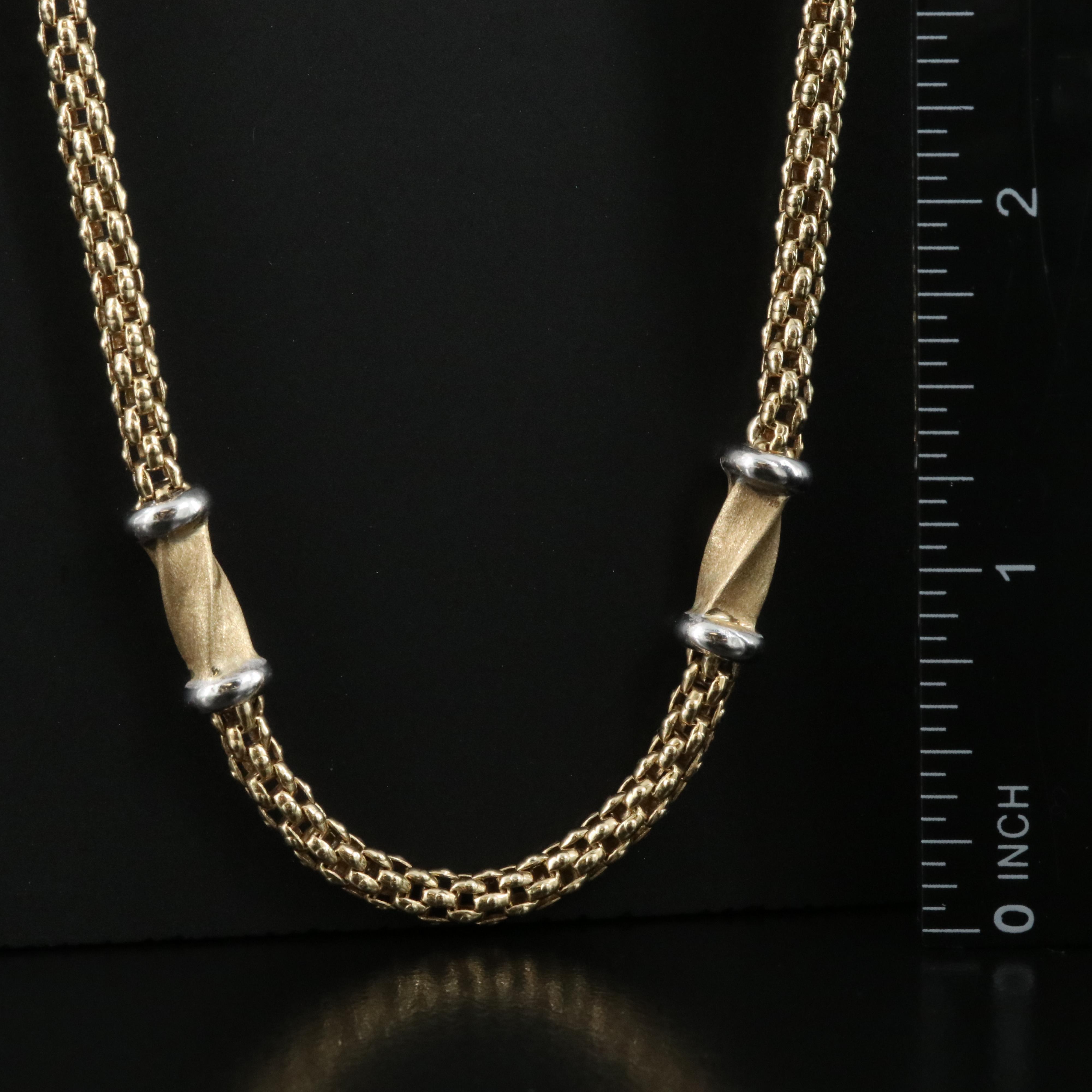 Italian 14K Two-Tone Station Necklace
