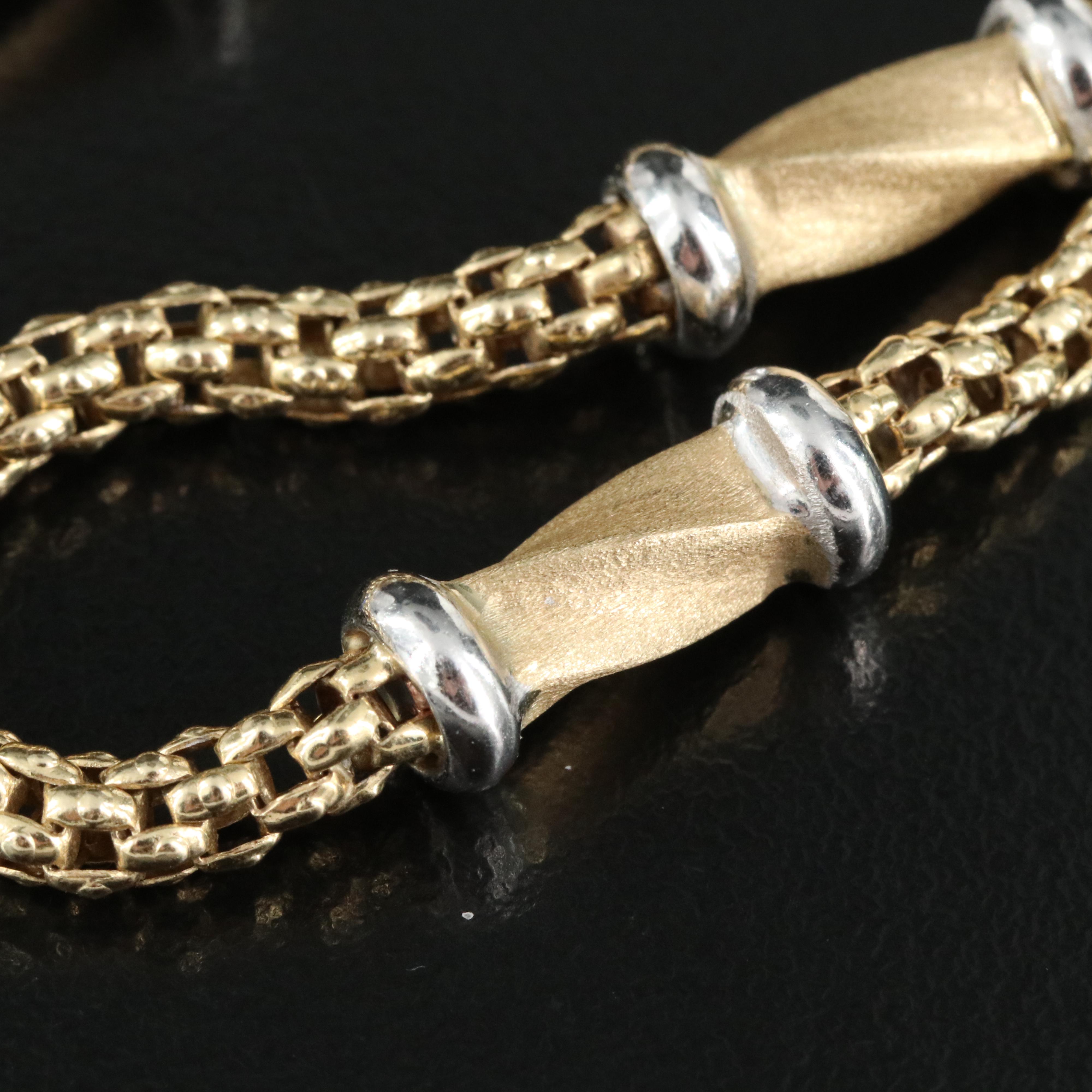 Italian 14K Two-Tone Station Necklace