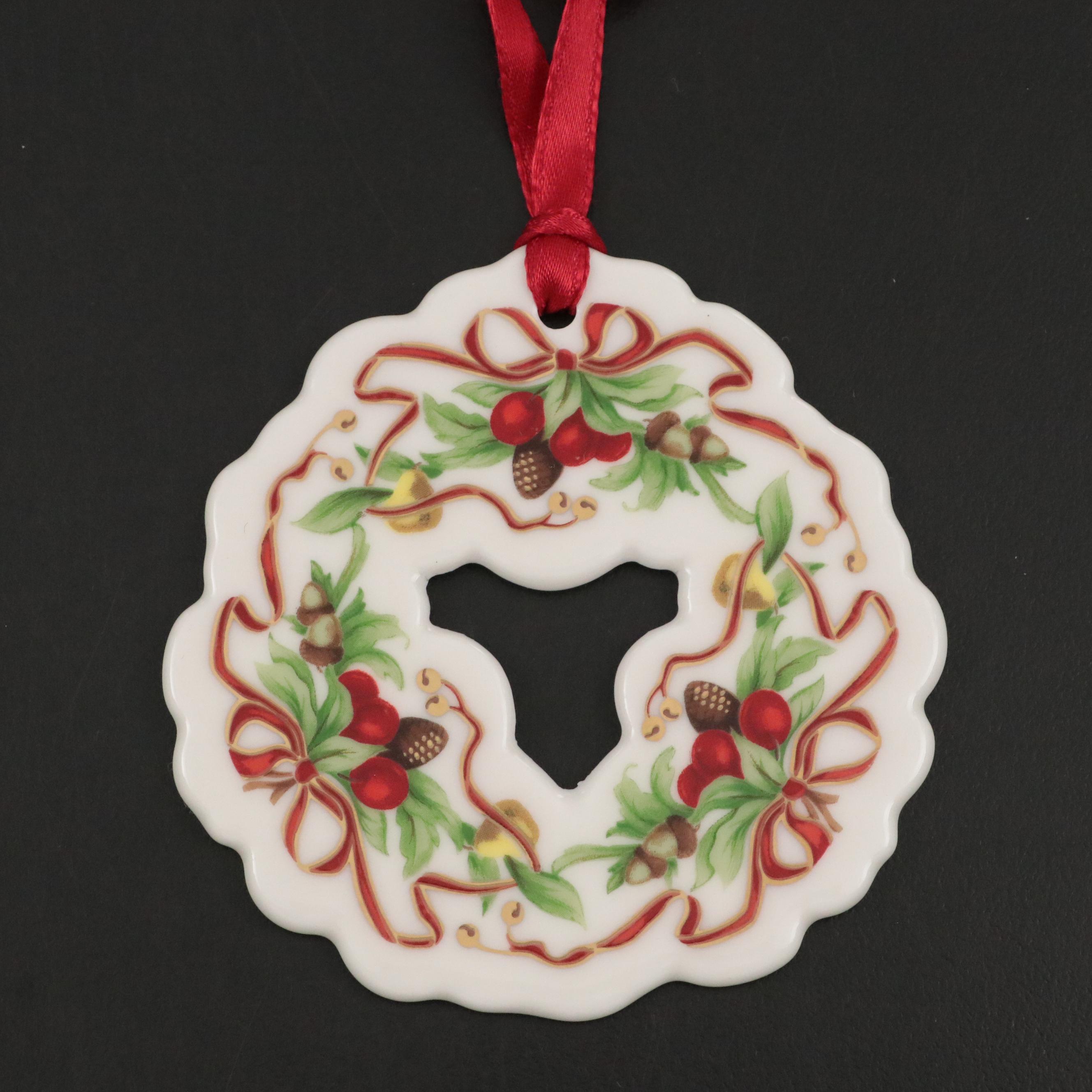 Tiffany & Co. "Tiffany Holiday" Porcelain Wreath Ornament