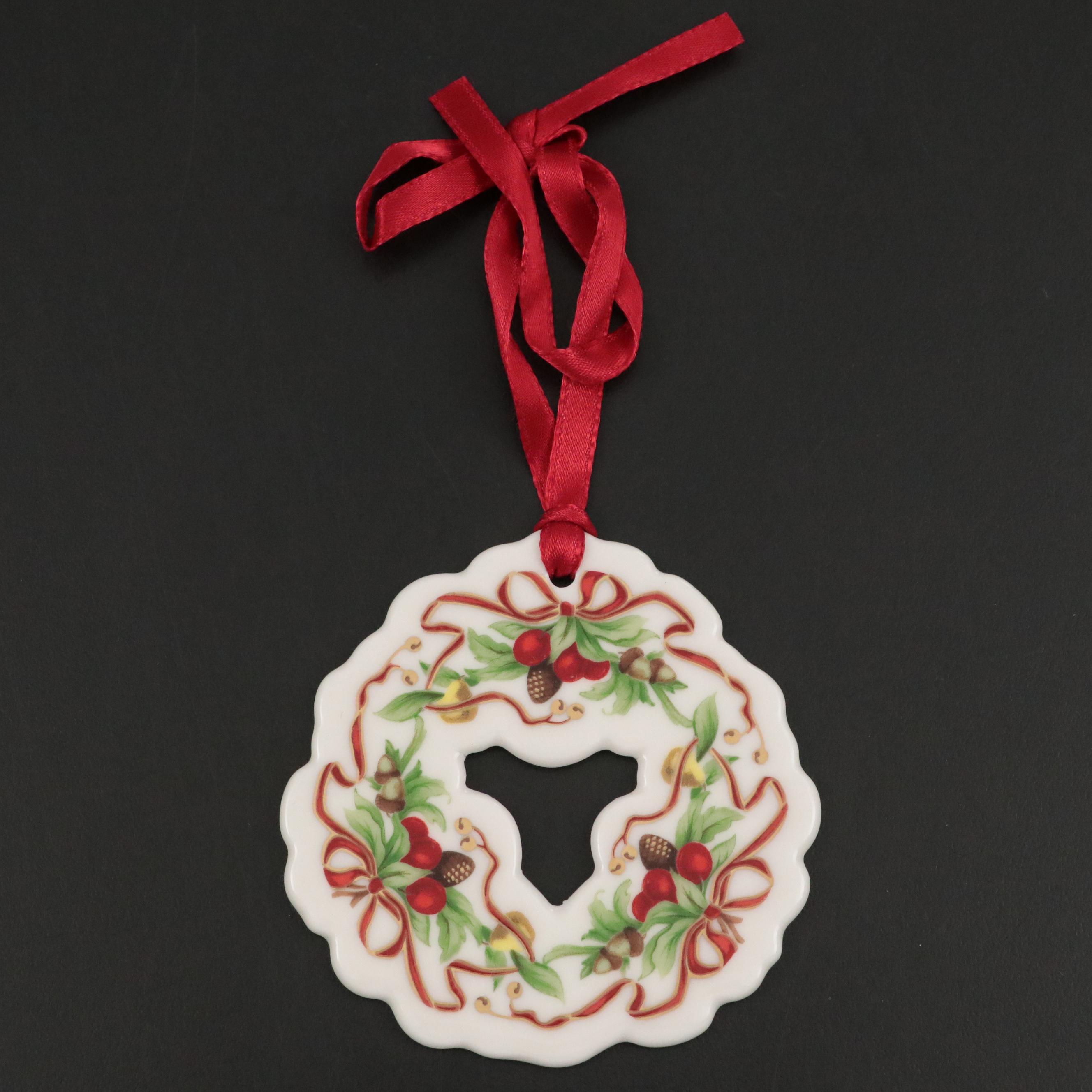 Tiffany & Co. "Tiffany Holiday" Porcelain Wreath Ornament