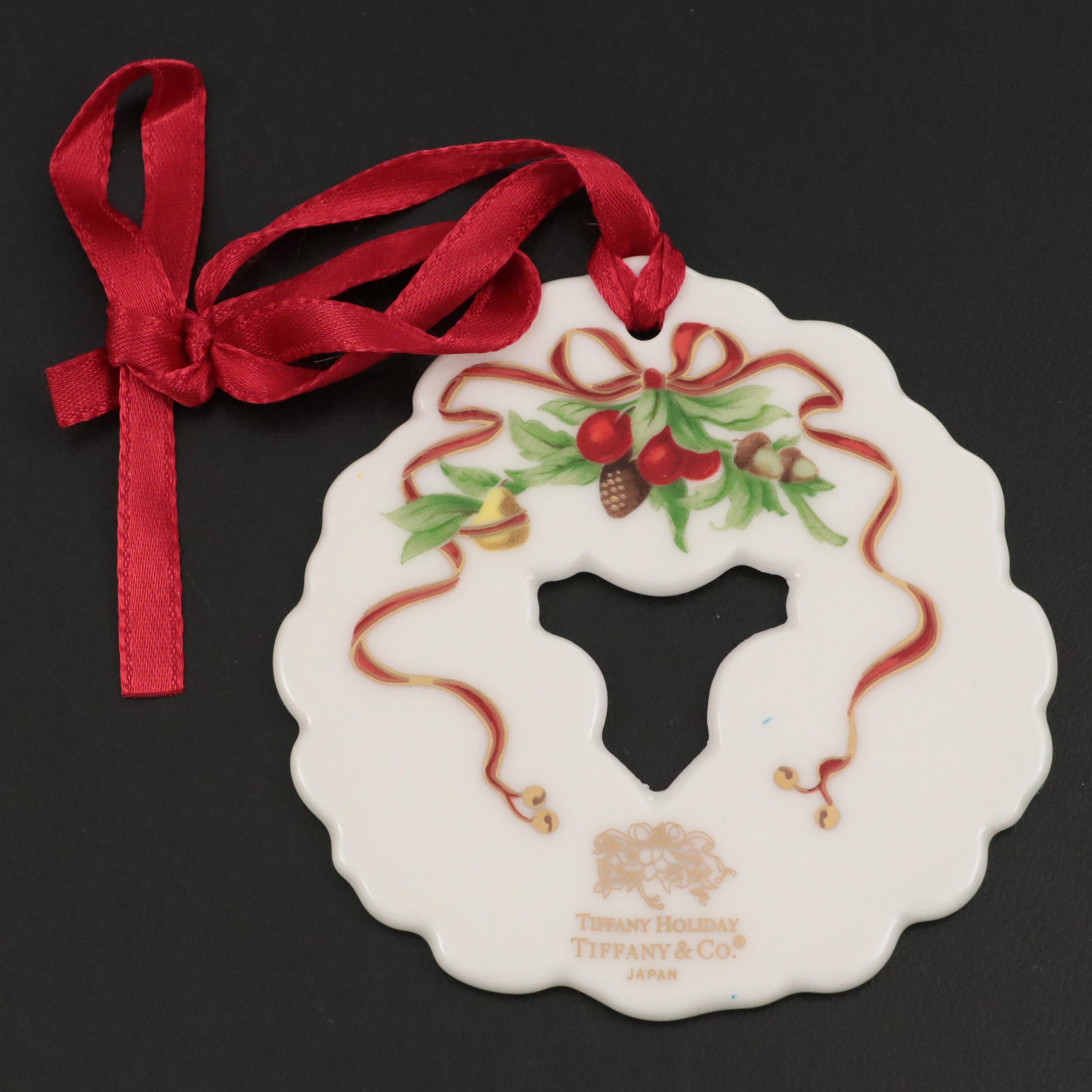 Tiffany & Co. "Tiffany Holiday" Porcelain Wreath Ornament