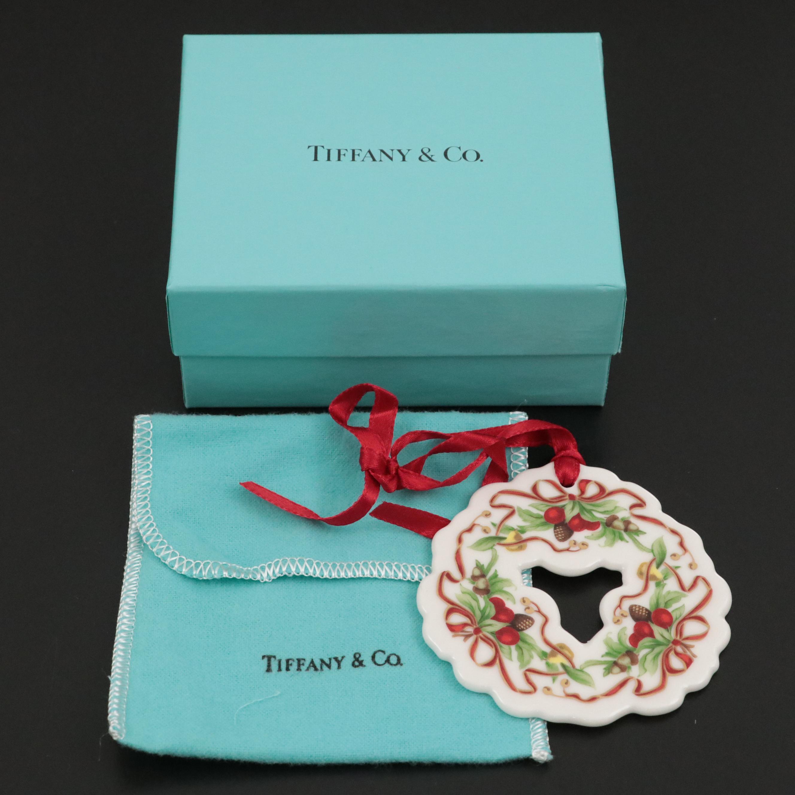 Tiffany & Co. "Tiffany Holiday" Porcelain Wreath Ornament