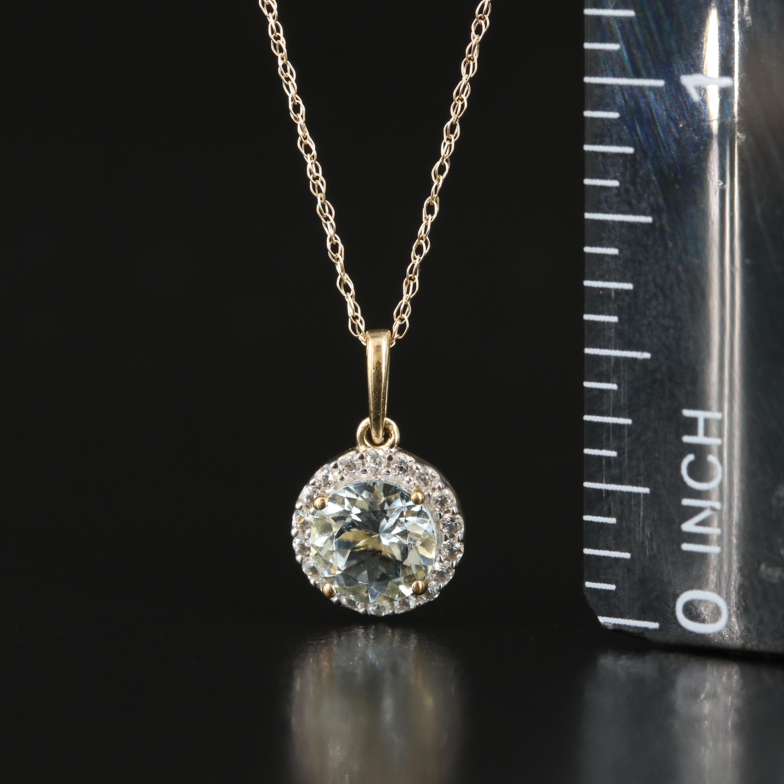 10K Aquamarine and Sapphire Necklace