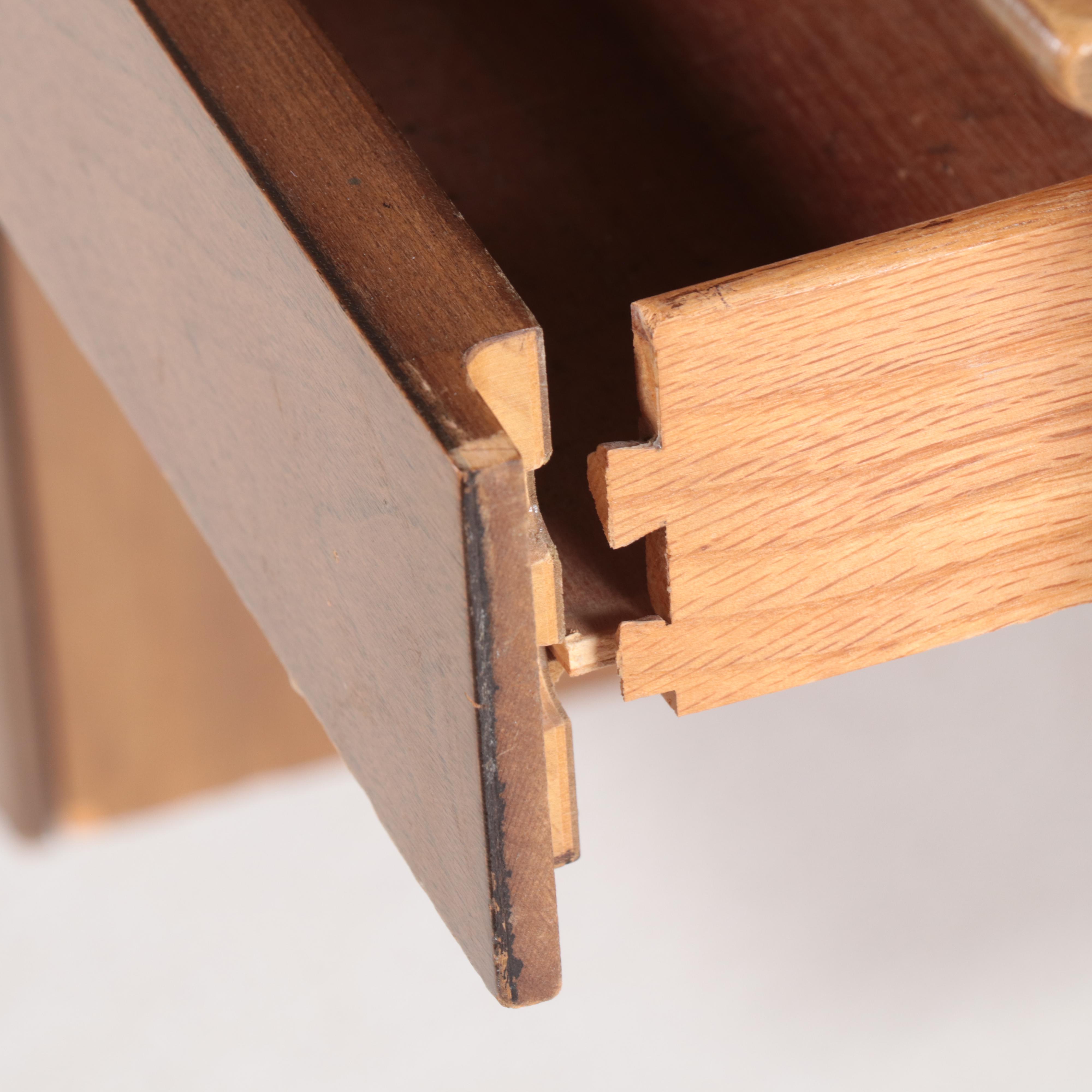 Drexel Profile Mid Century Modern Walnut and Laminate Student Desk