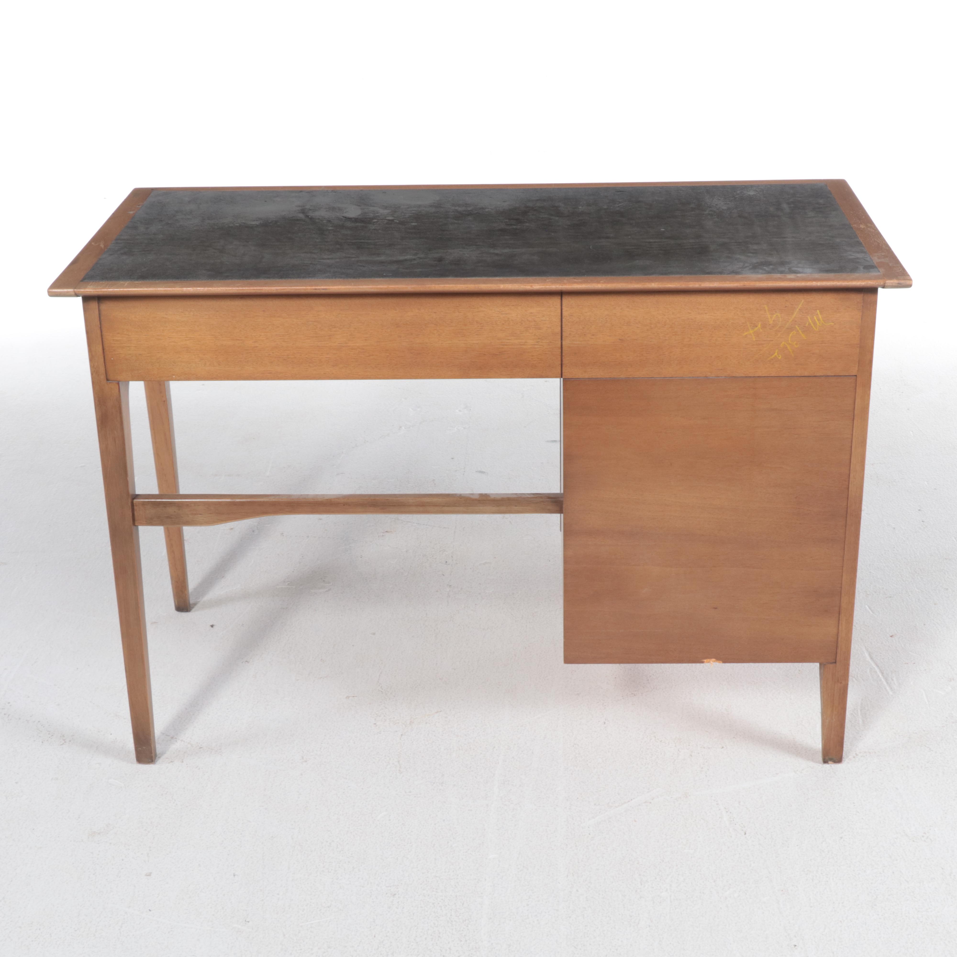 Drexel Profile Mid Century Modern Walnut and Laminate Student Desk