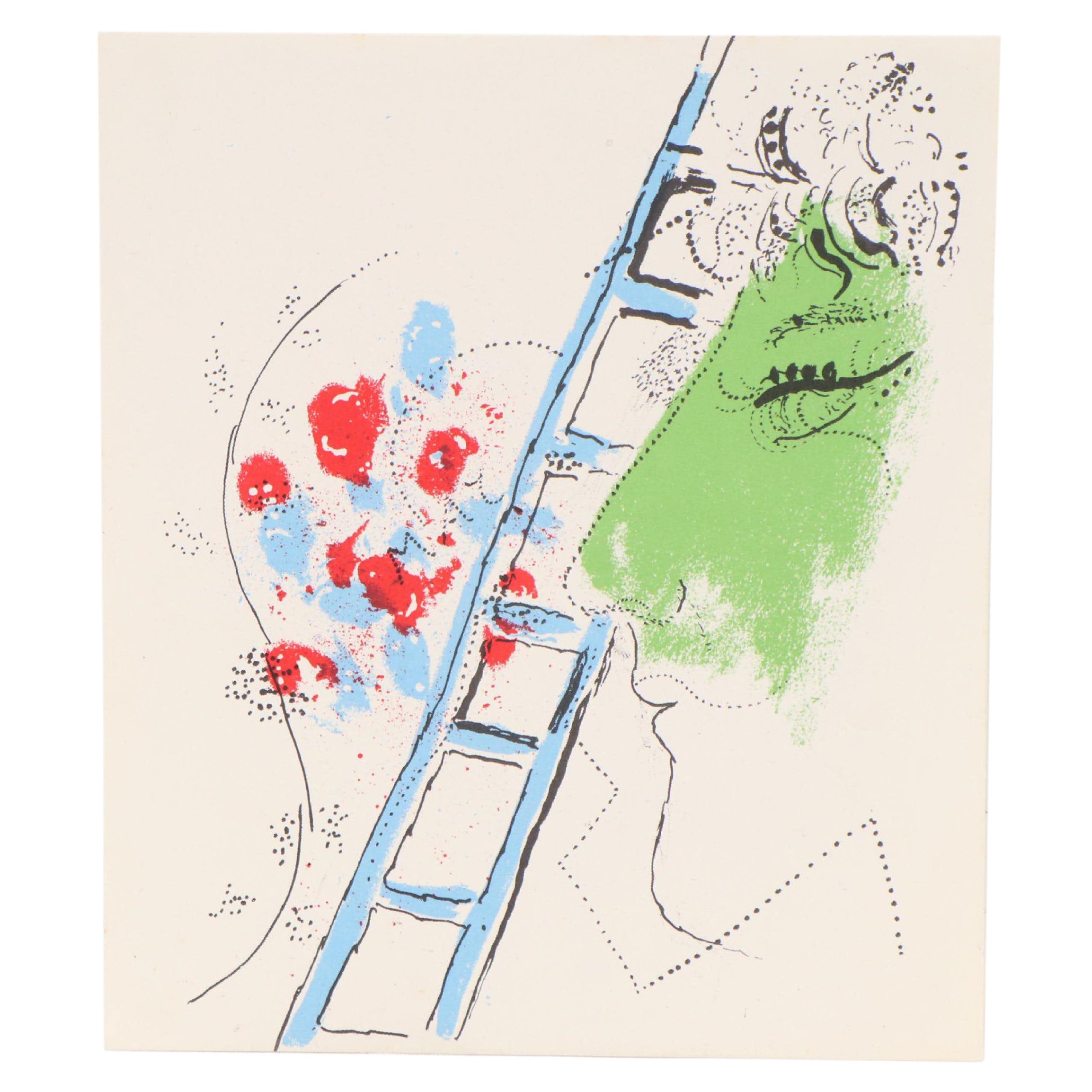 Marc Chagall Lithograph "The Ladder," 1957